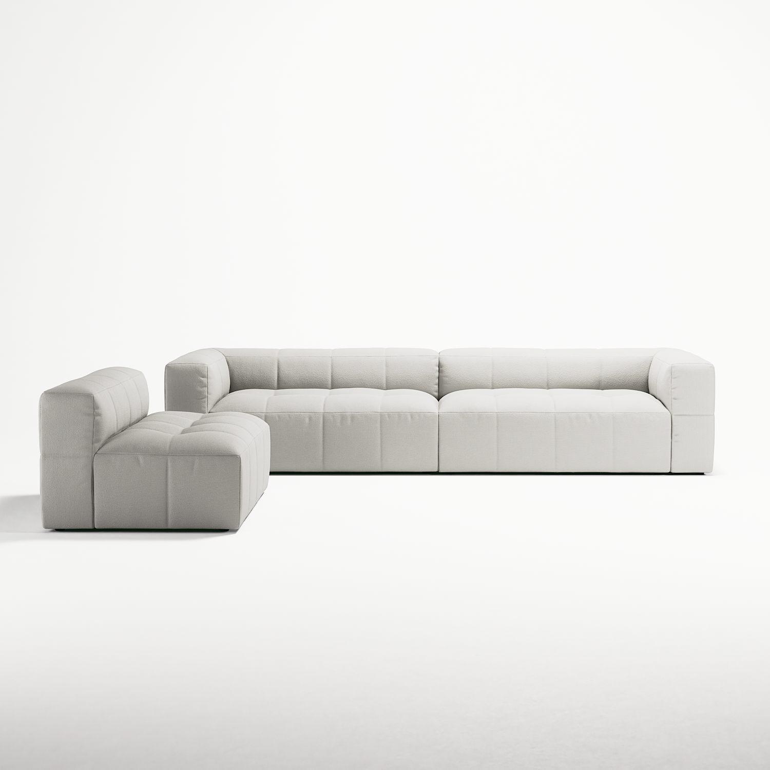 Decotique Mure 4-Personers Sofa Med Åben Ende Højre Steam/Hvid