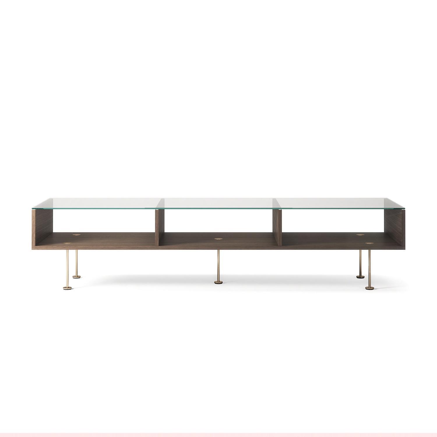 Decotique Vogue Sofabord 45x165 Mørk Eg/Messing