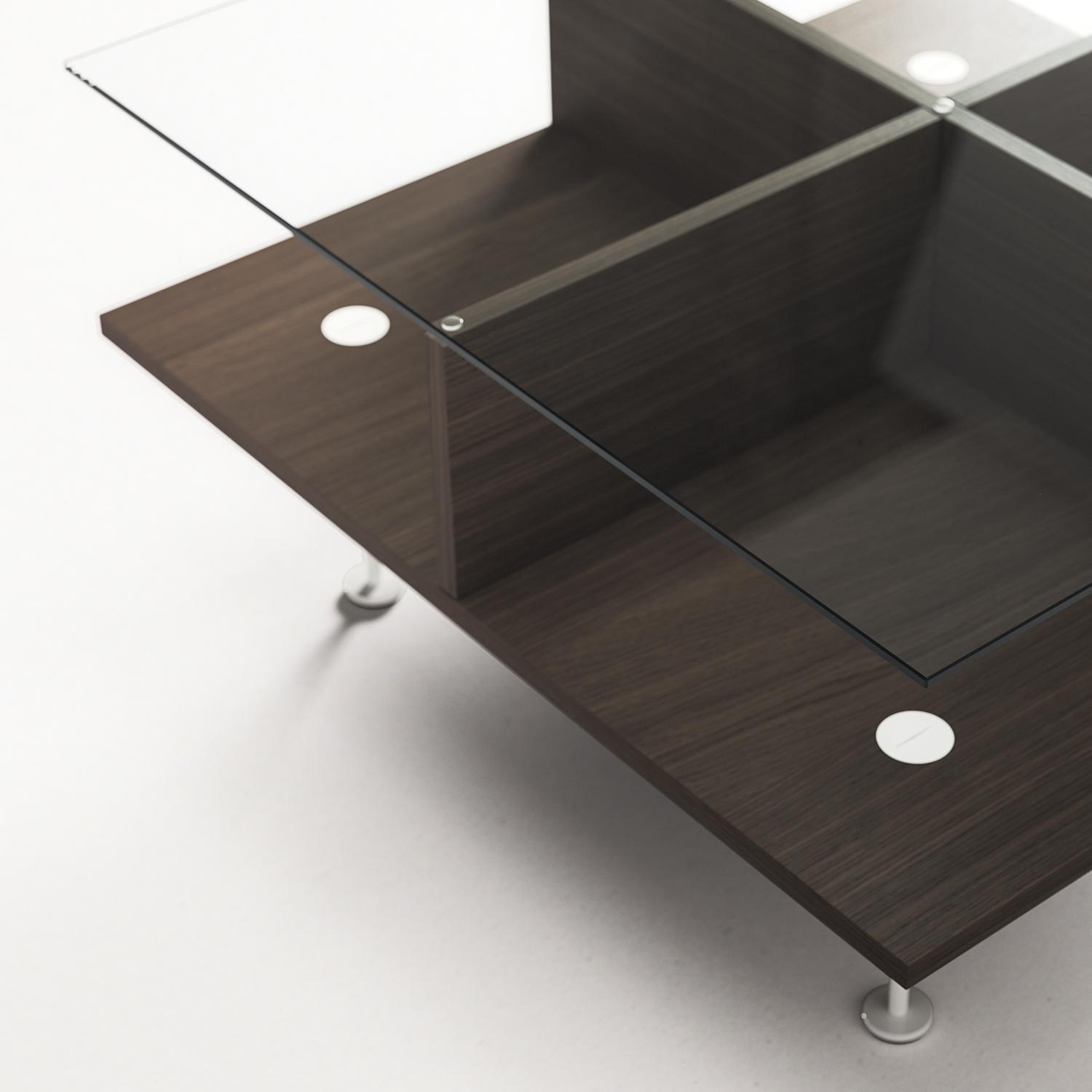 Decotique Vogue Sofabord 70x70 Mørk Eg/Hvidt