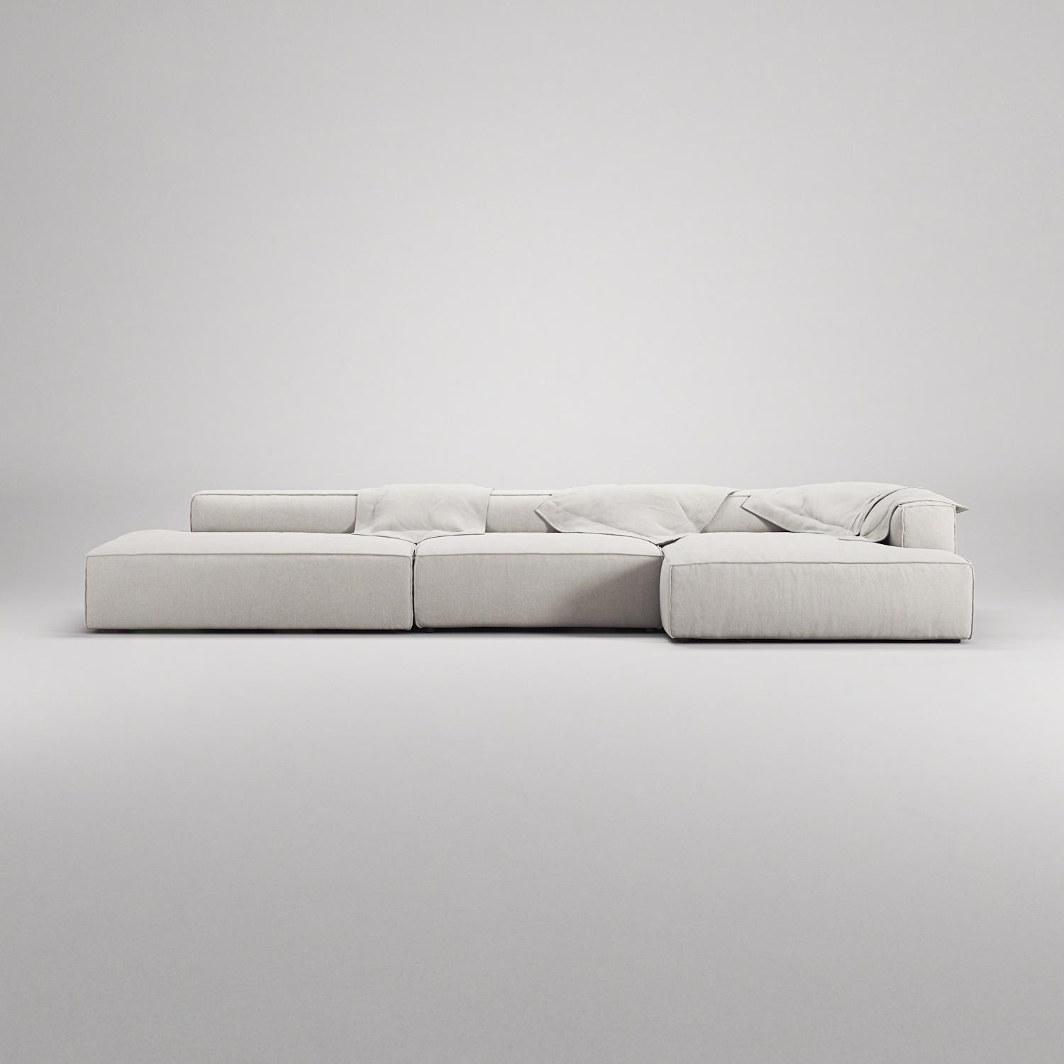 Decotique Grand 5-Personers Sofa Åben Ende Venstre Moonwhite