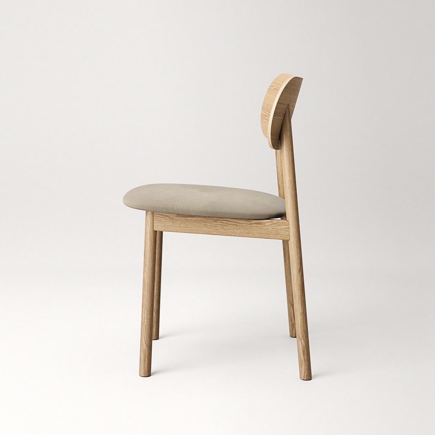 Decotique Elephant Spisebordsstol Naturligt Egetræ/Beige Fløjl