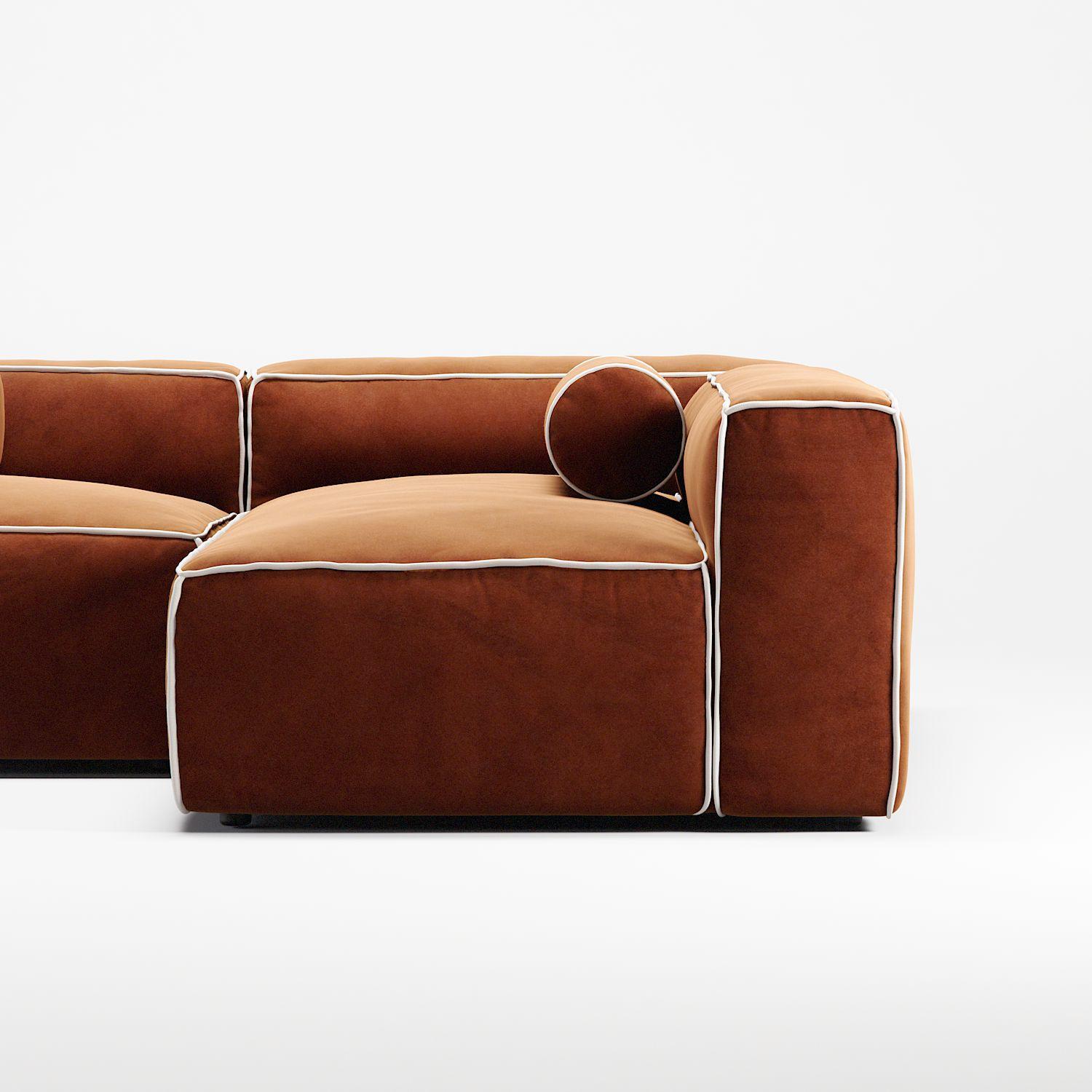 Decotique Grand Hue 3-Personers Loungesofa Åben Ende Venstre Moonwhite/Kobber