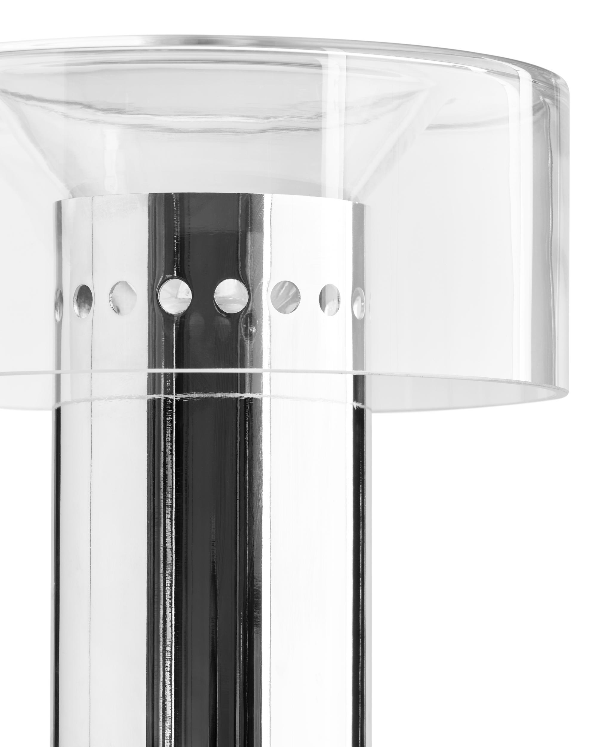Halo Bordslampa Portabel, Krom / Klar