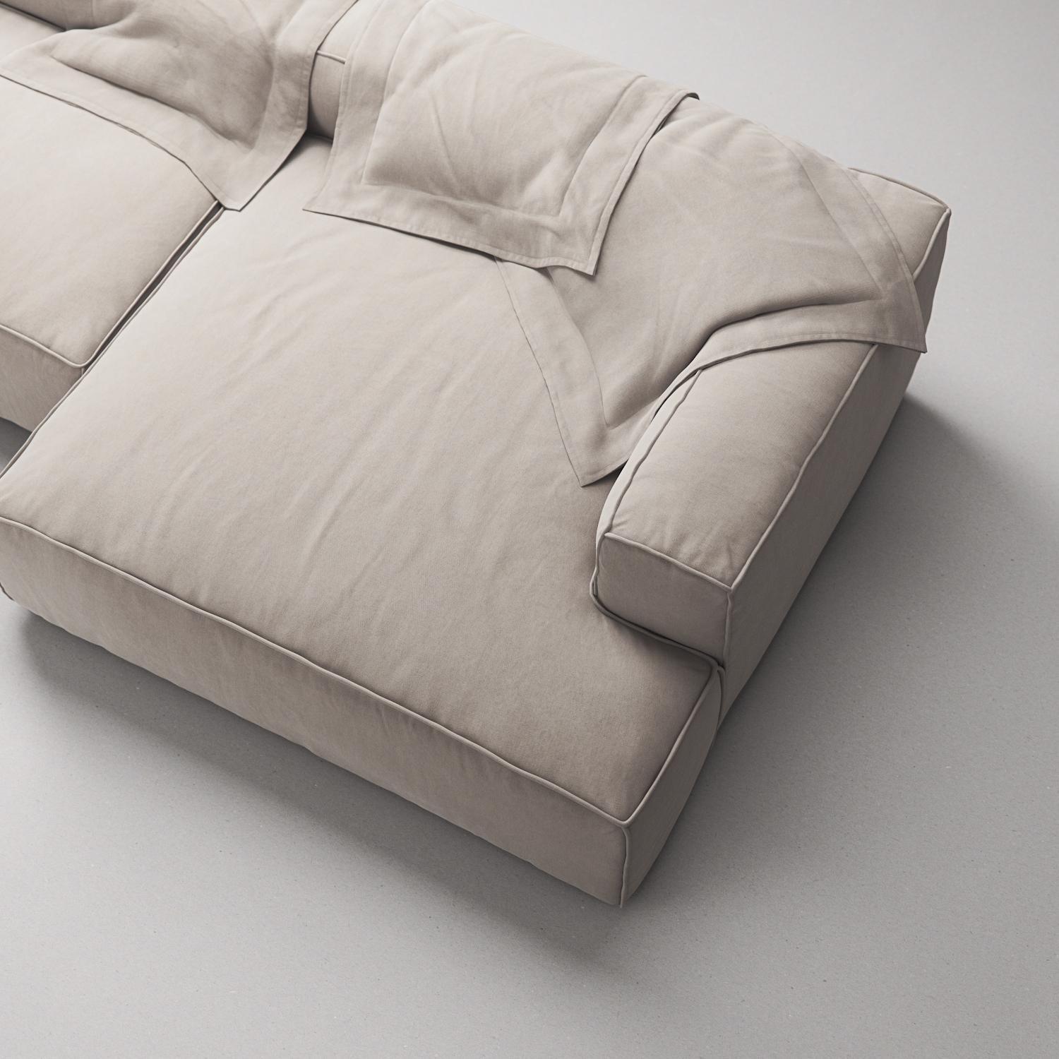 Decotique Grand 3-Personers Sofa Chaiselong Højre Sandshell/Beige
