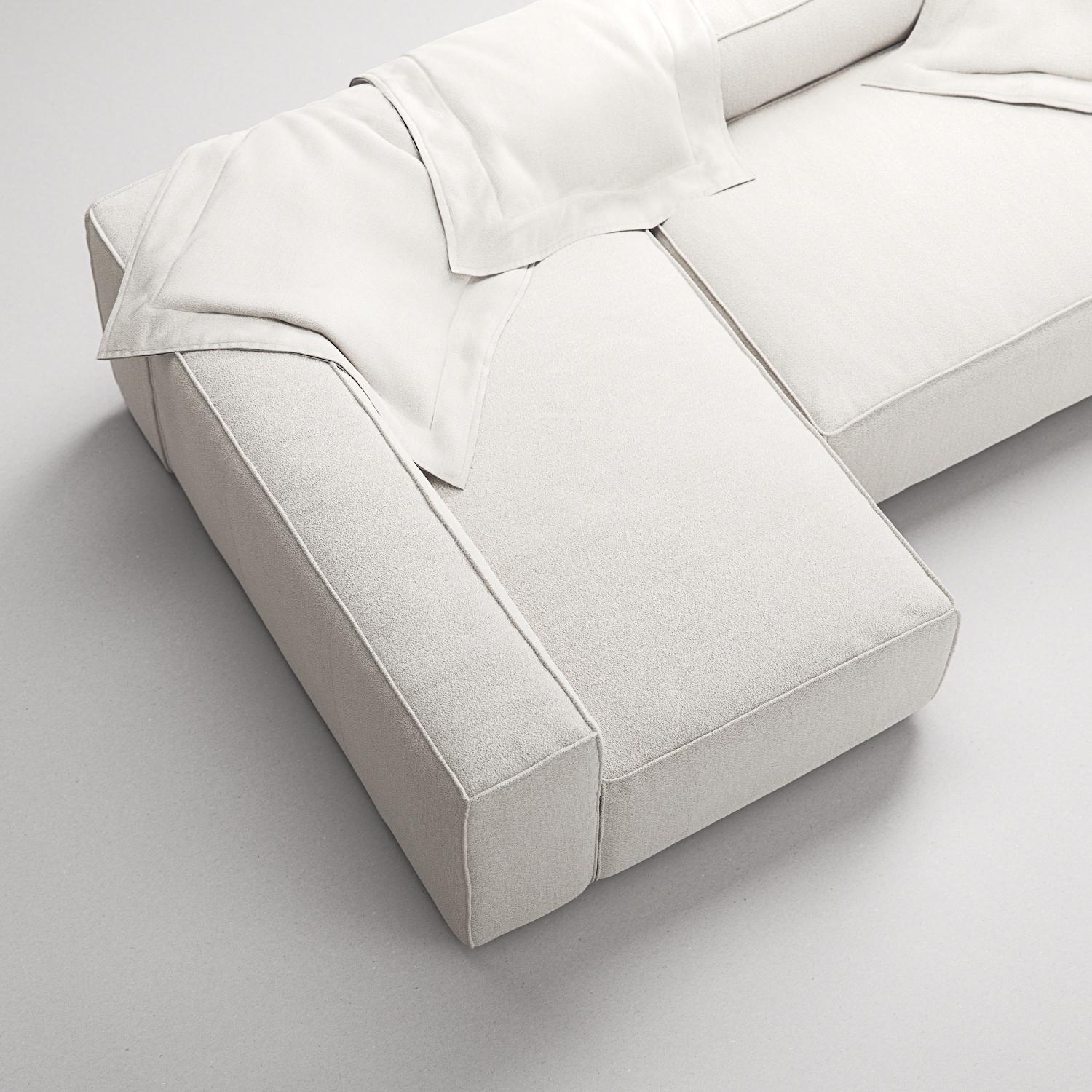 Decotique Grand 3-Personers Sofa Divan Venstre Steam/Hvid