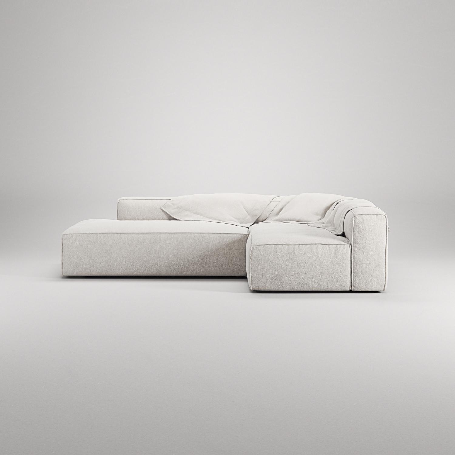Decotique Grand 3-Personers Loungesofa Åben Ende Venstre Steam/Hvid