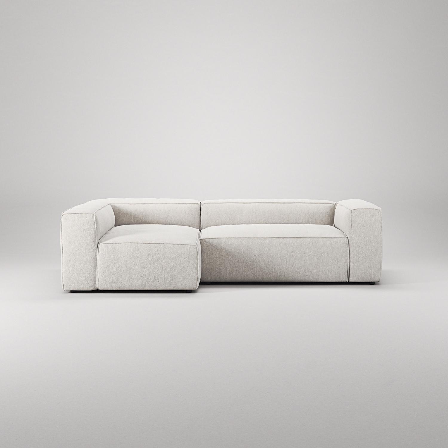 Decotique Grand 3-Personers Sofa Divan Venstre Steam/Hvid