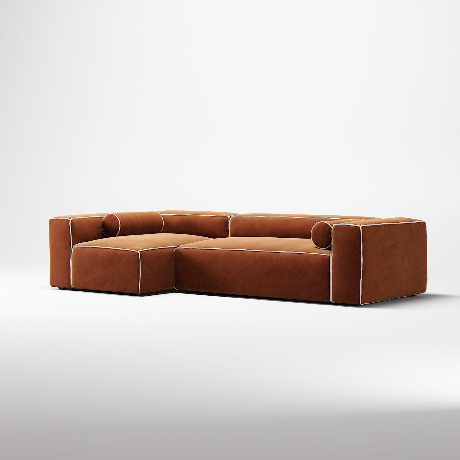 Decotique Grand Hue 4-Personers Sofa Divan Venstre Moonwhite/Kobber