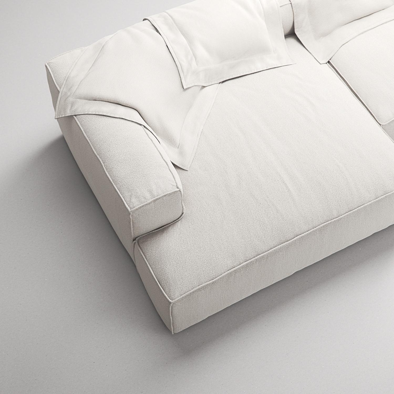Decotique Grand 3-Personers Sofa Chaiselong Venstre Steam/Hvid