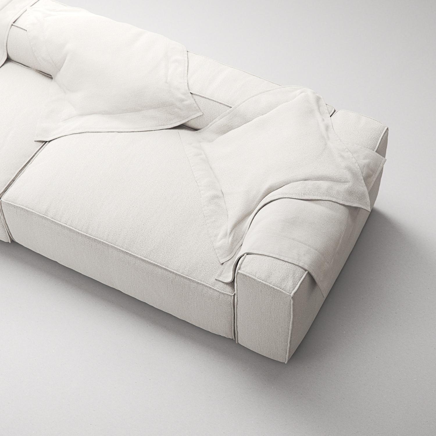 Decotique Grand 3-Personers Sofa Åben Ende Venstre Steam/Hvid
