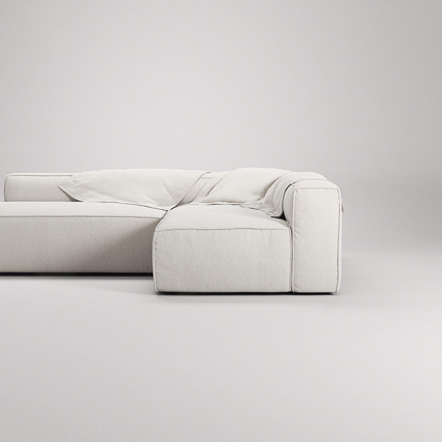 Decotique Grand 3-Personers Loungesofa Åben Ende Venstre Steam/Hvid