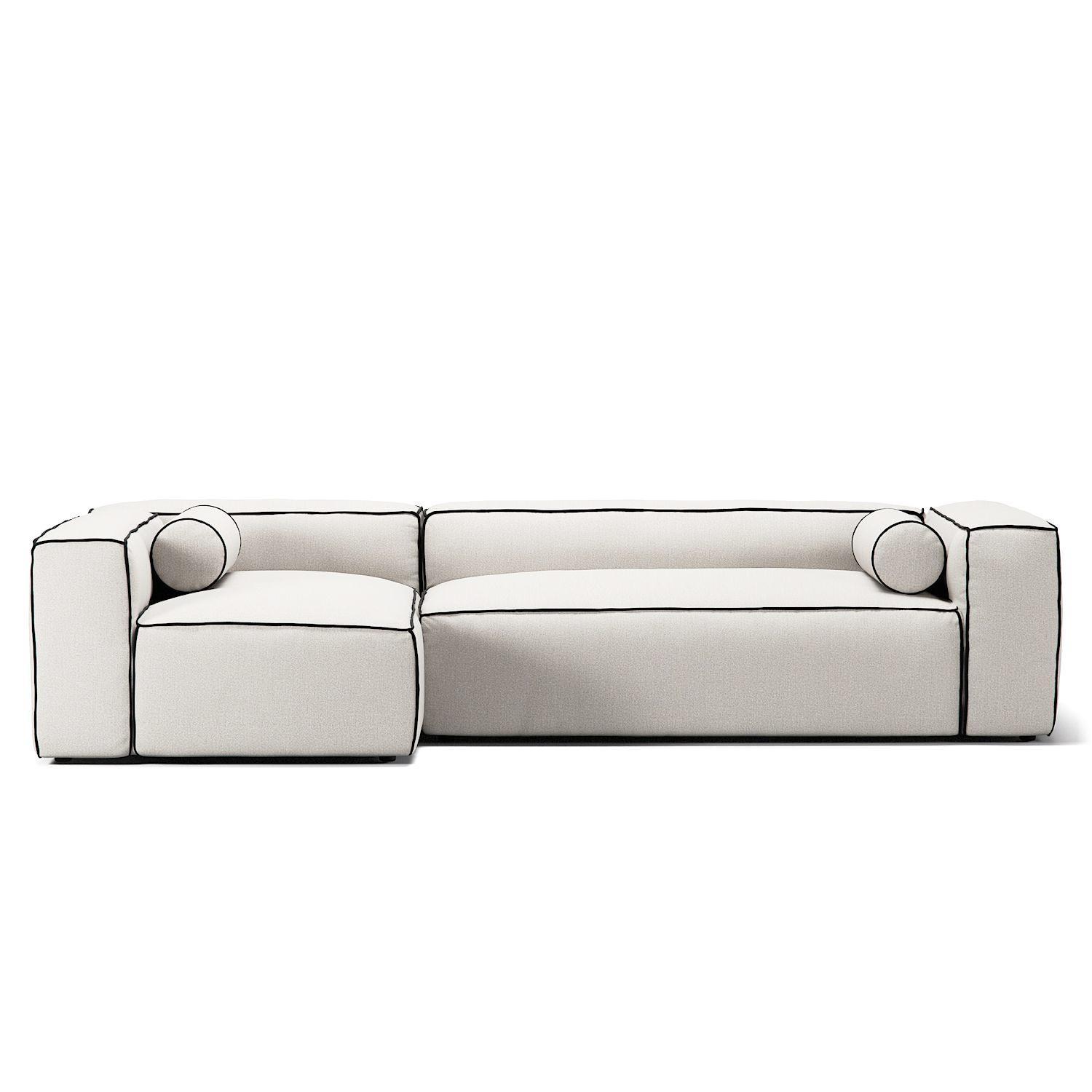 Decotique Grand Hue 4-Personers Sofa Divan Venstre Steam/Hvid/Grafitgrå