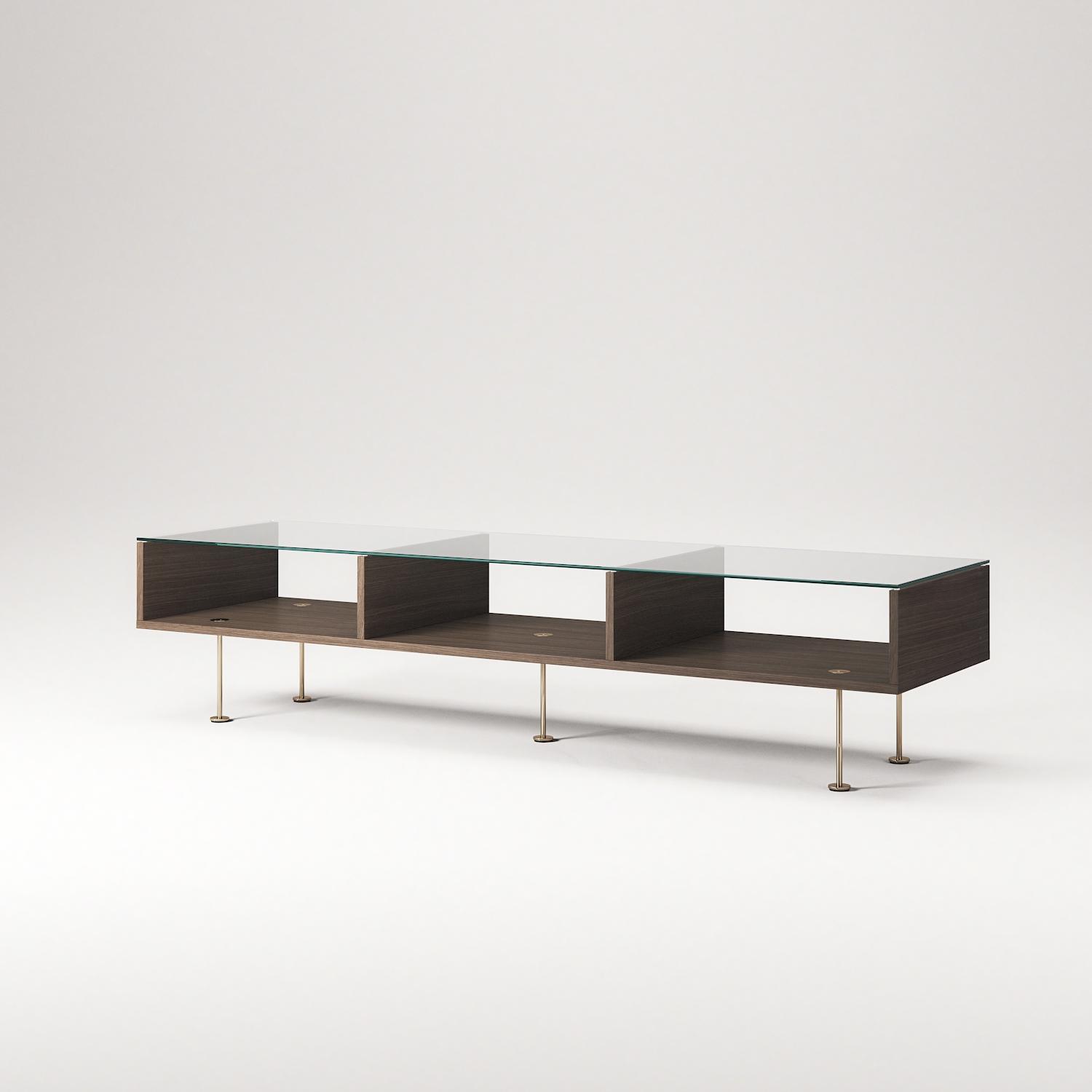 Decotique Vogue Sofabord 45x165 Mørk Eg/Messing