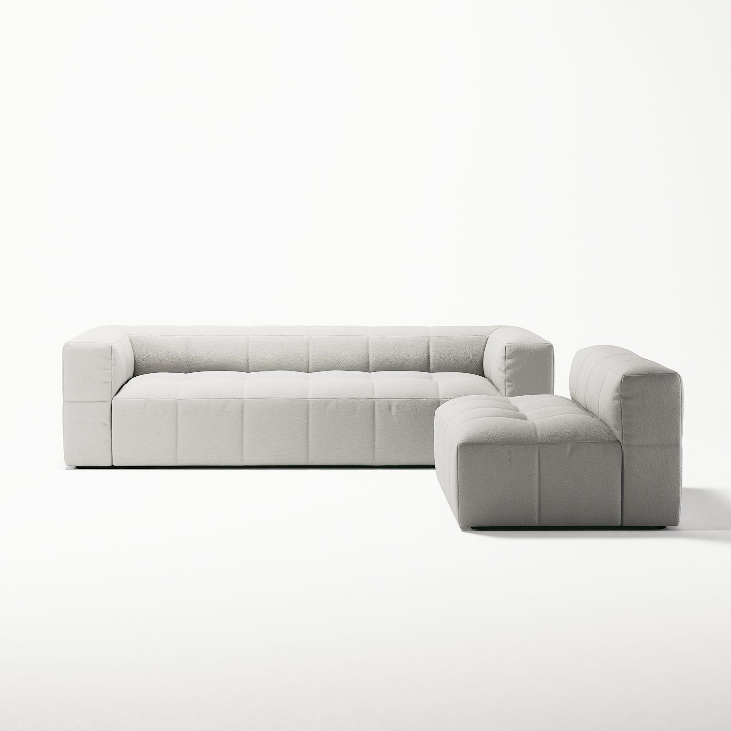 Decotique Mure 3-Personers Sofa Med Åben Ende Venstre Steam/Hvid