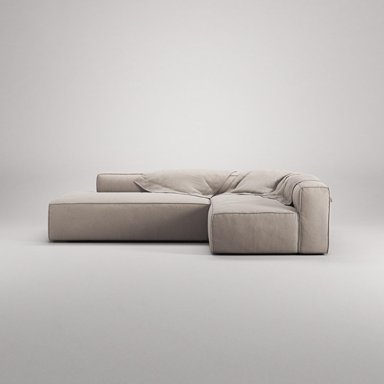 Decotique Grand 3-Personers Loungesofa Åben Ende Venstre Sandshell/Beige