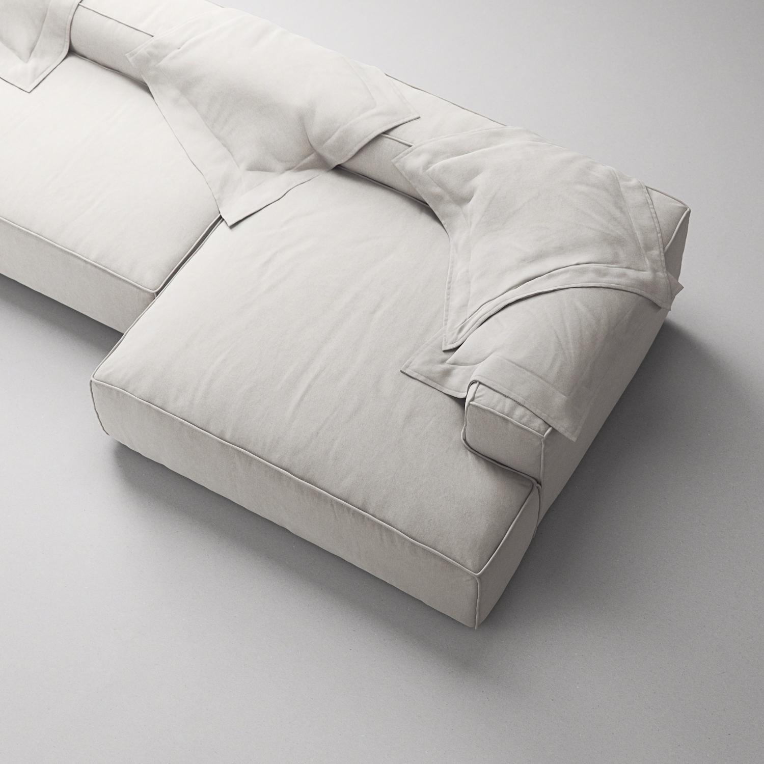 Decotique Grand 5-Personers Sofa Åben Ende Venstre Moonwhite