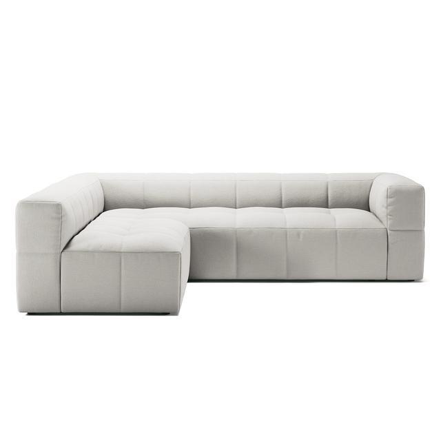 Decotique Mure 3-zitsbank met Open Uiteinde Links, Stoom/ Wit