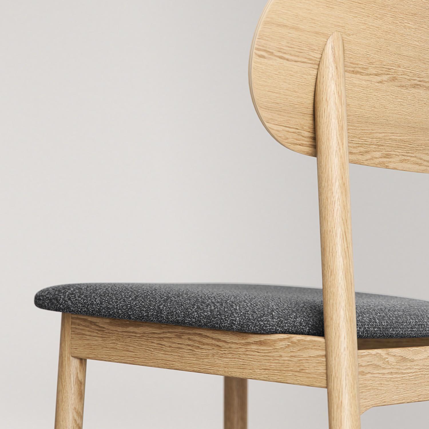 Decotique Elephant Spisebordsstol Naturligt Egetræ/Antracitfarvet Bouclé