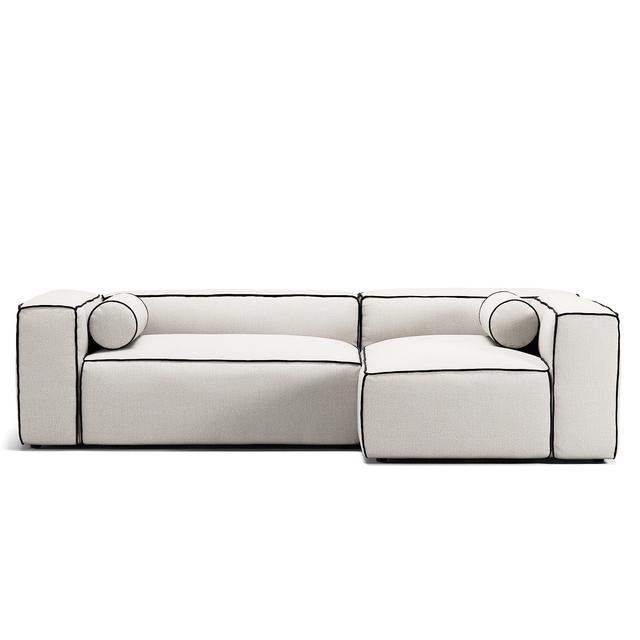 Grand Hue 3-Seater Sofa Divan Right Steam/ White/Graphite Grey