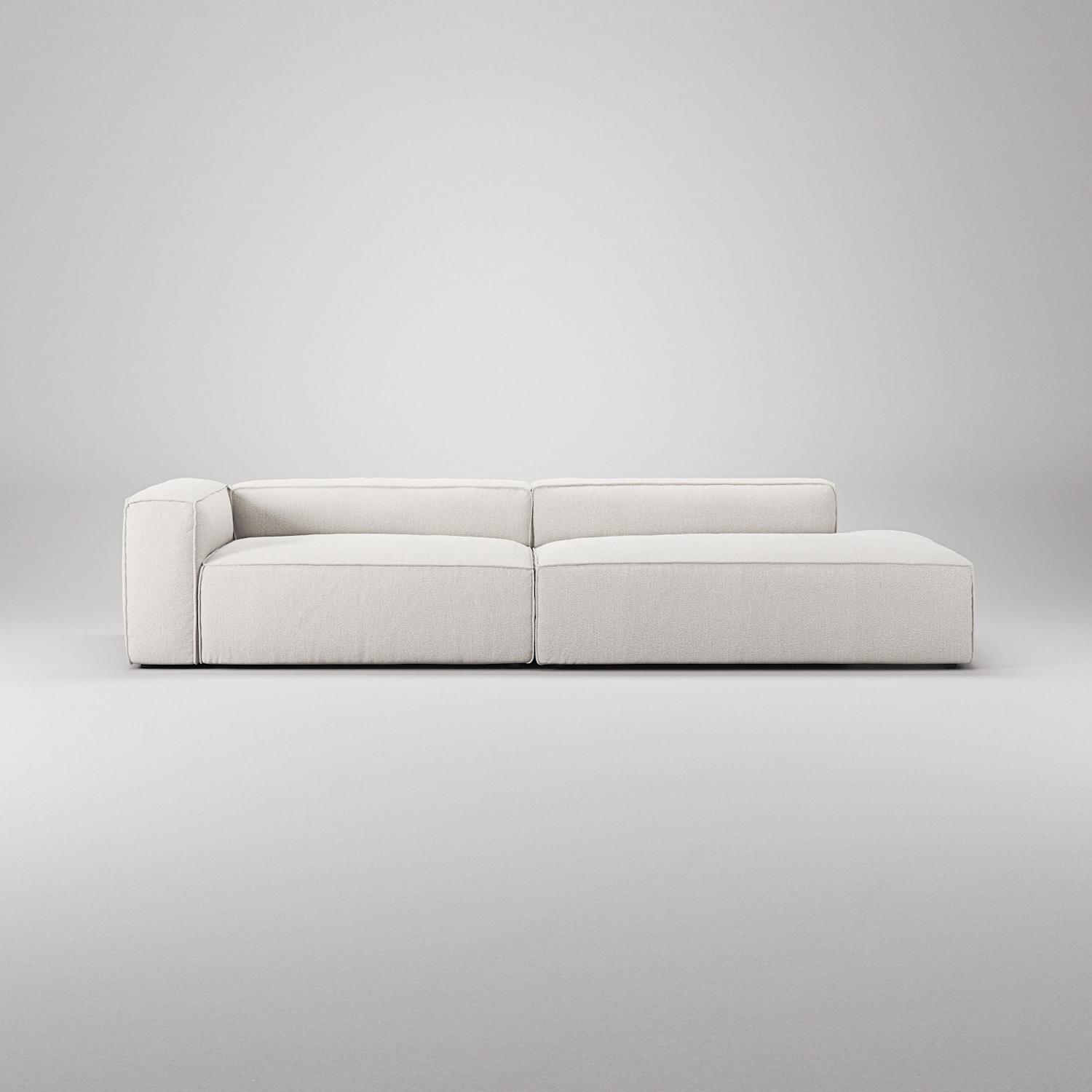 Decotique Grand 3-Personers Sofa Åben Ende Højre Steam/Hvid