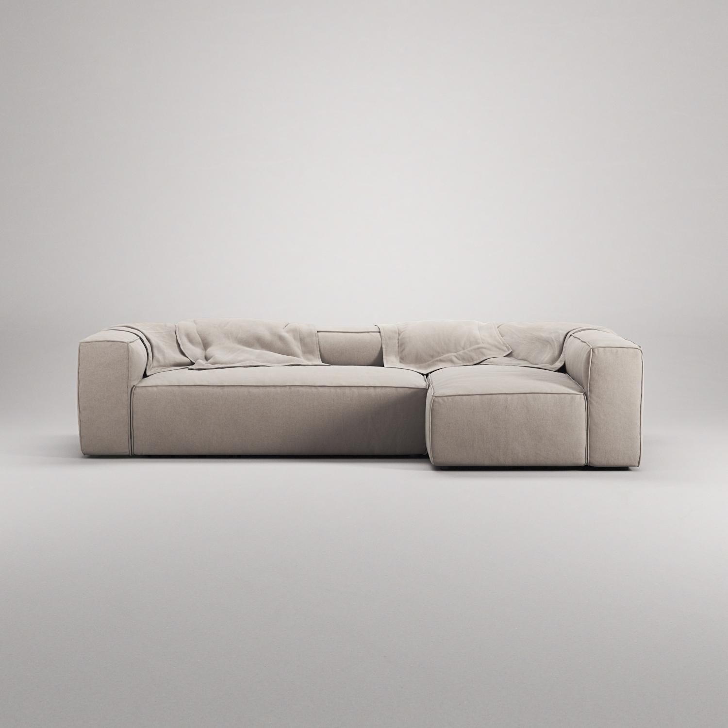 Decotique Grand 4-Personers Sofa Divan Højre Sandshell/Beige