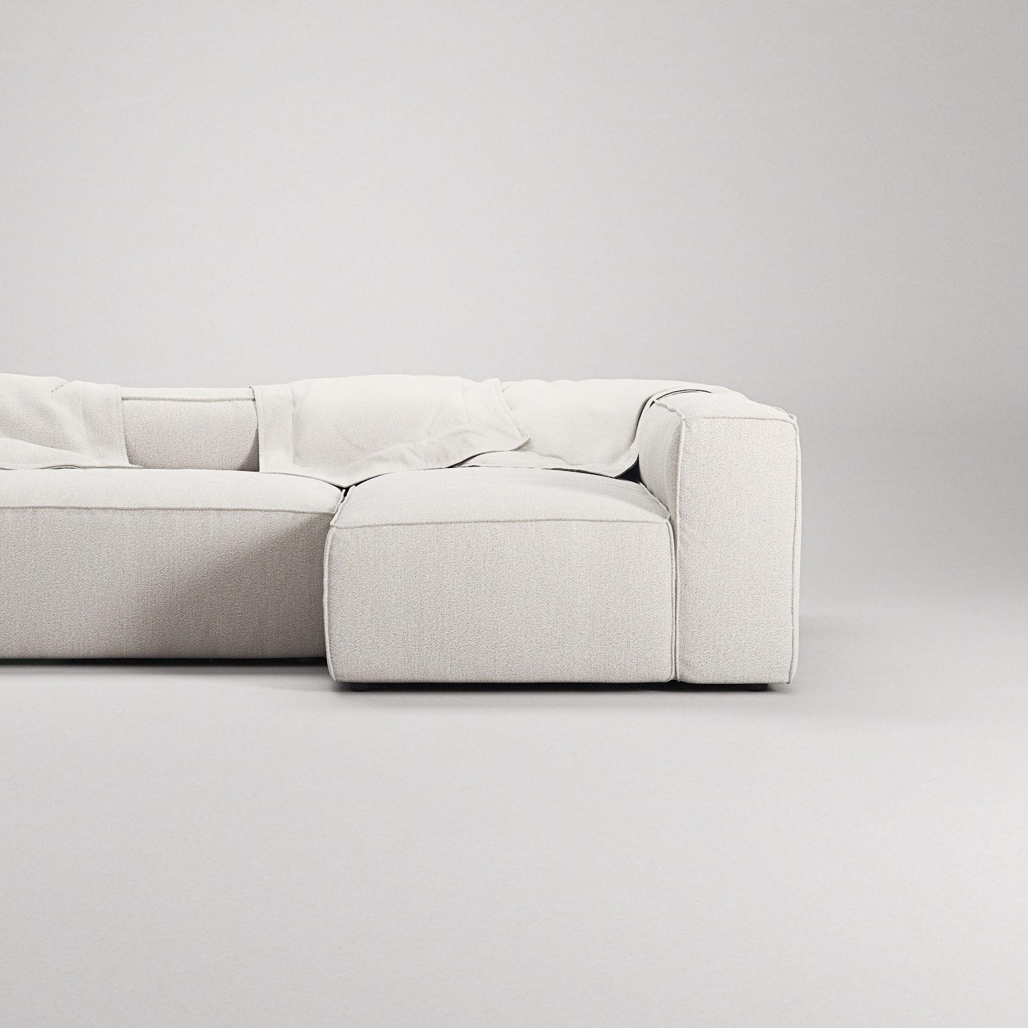 Decotique Grand 4-Personers Sofa Divan Højre Steam/Hvid