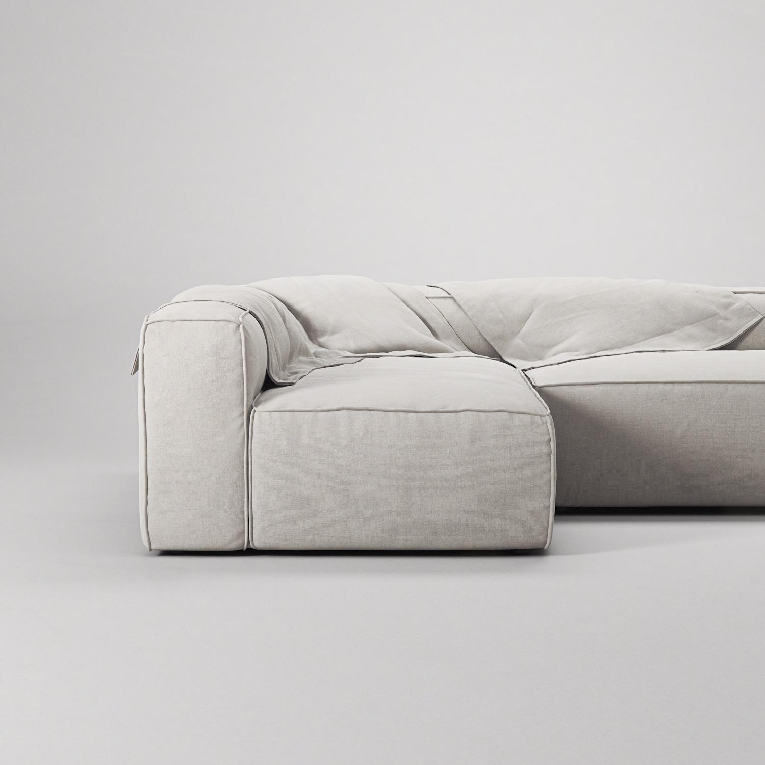 Decotique Grand 3-Personers Loungesofa Åben Ende Højre Moonwhite