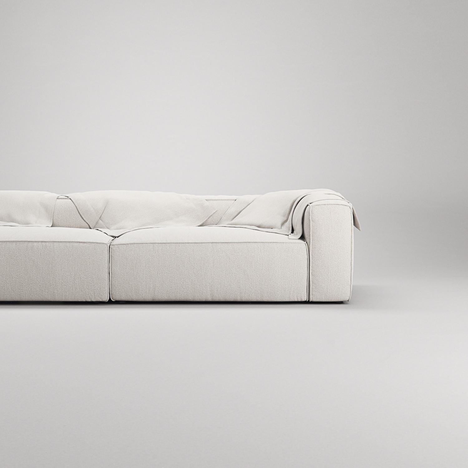 Decotique Grand 3-Personers Sofa Åben Ende Venstre Steam/Hvid