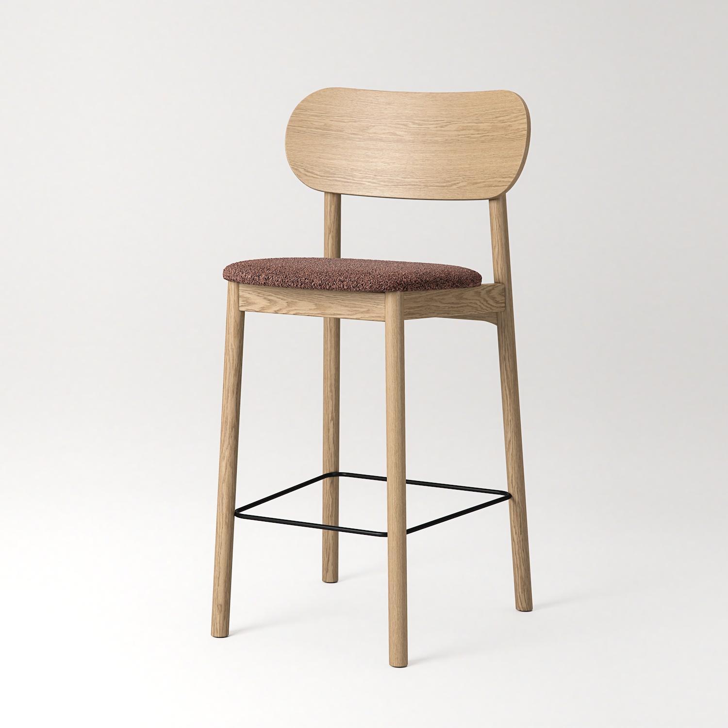 Decotique Elephant Barstol Naturligt Egetræ/Rust Bouclé