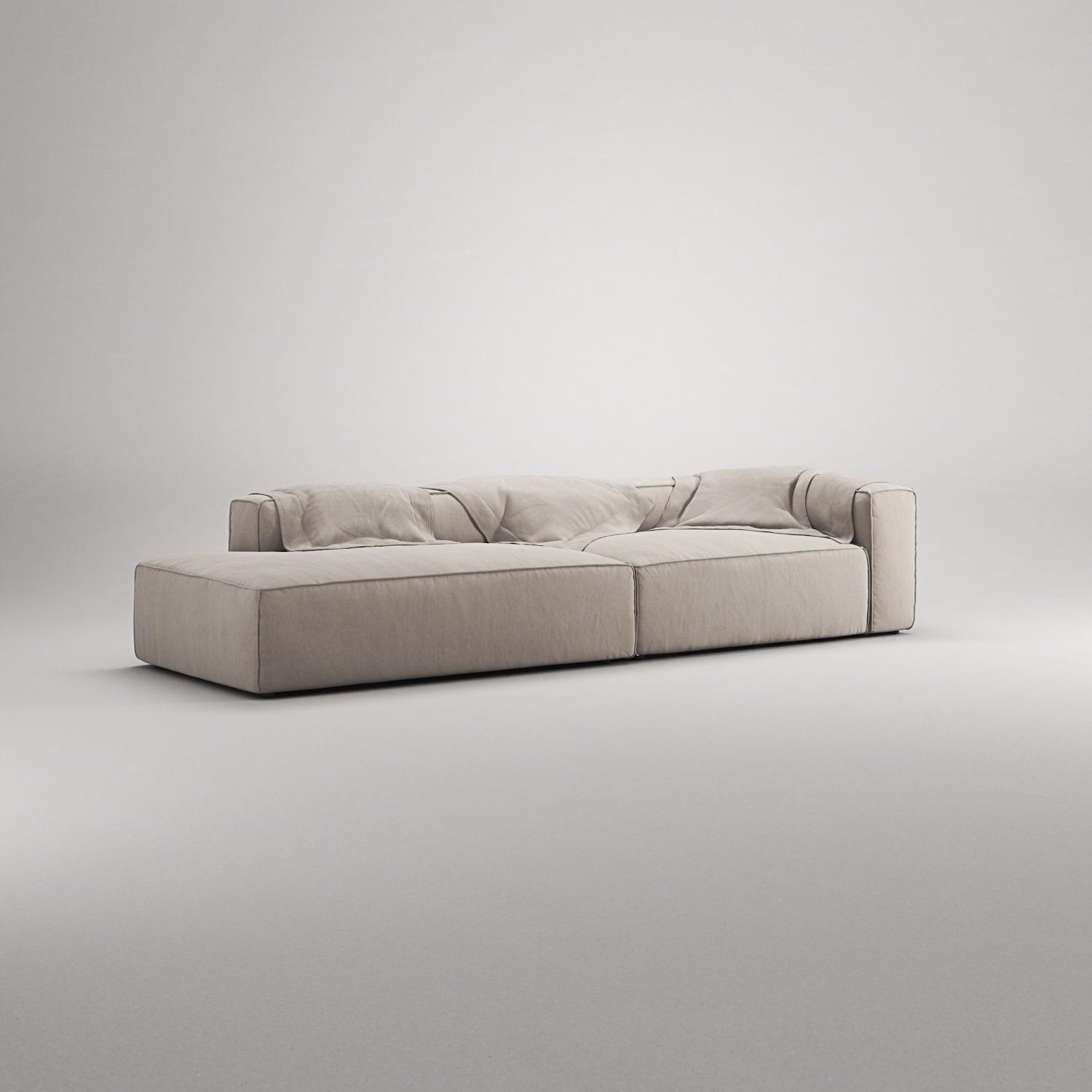 Decotique Grand 3-Personers Sofa Åben Ende Venstre Sandshell/Beige