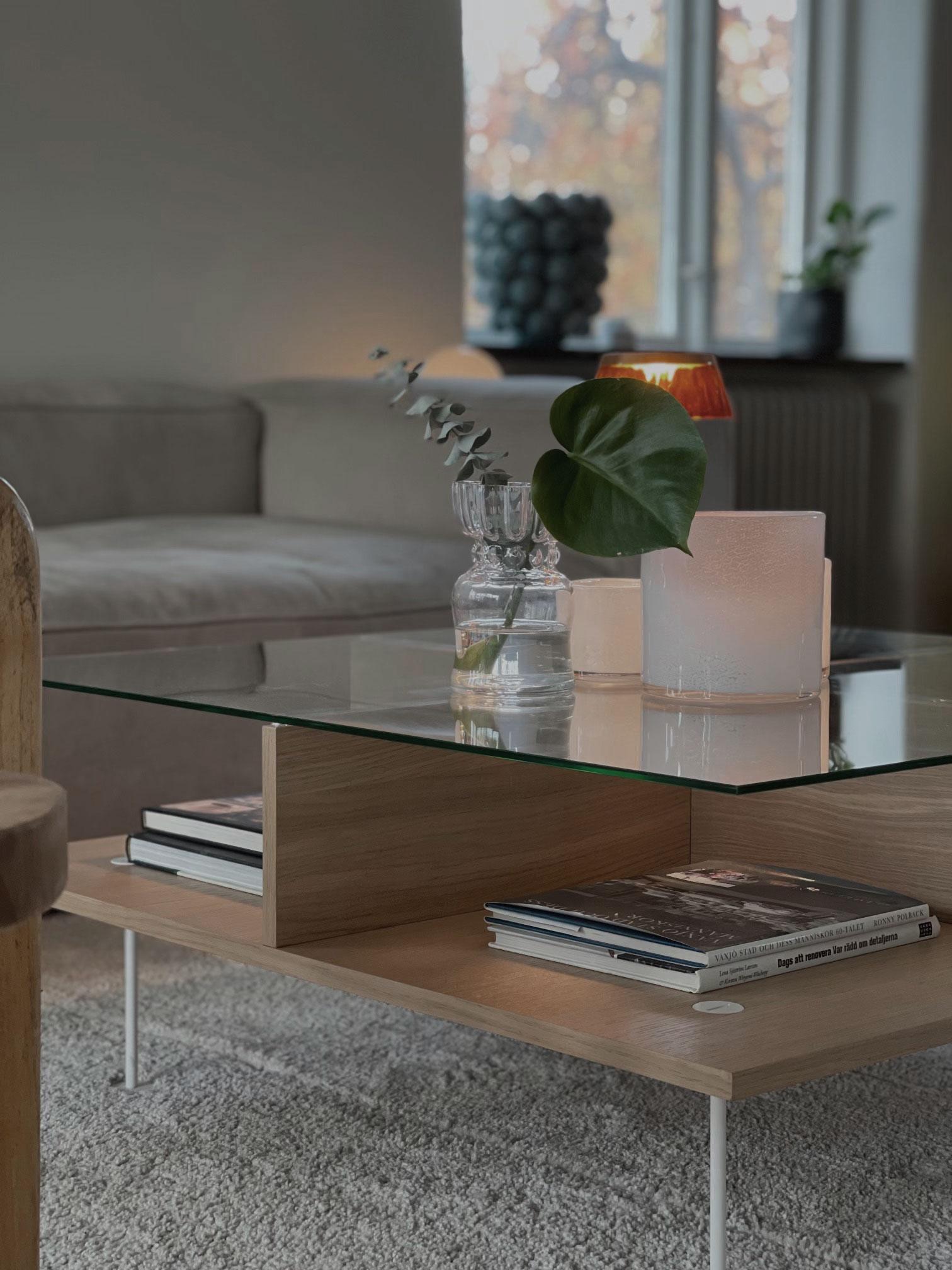 Decotique Vogue Sofabord 70x70 Mørk Eg/Hvidt