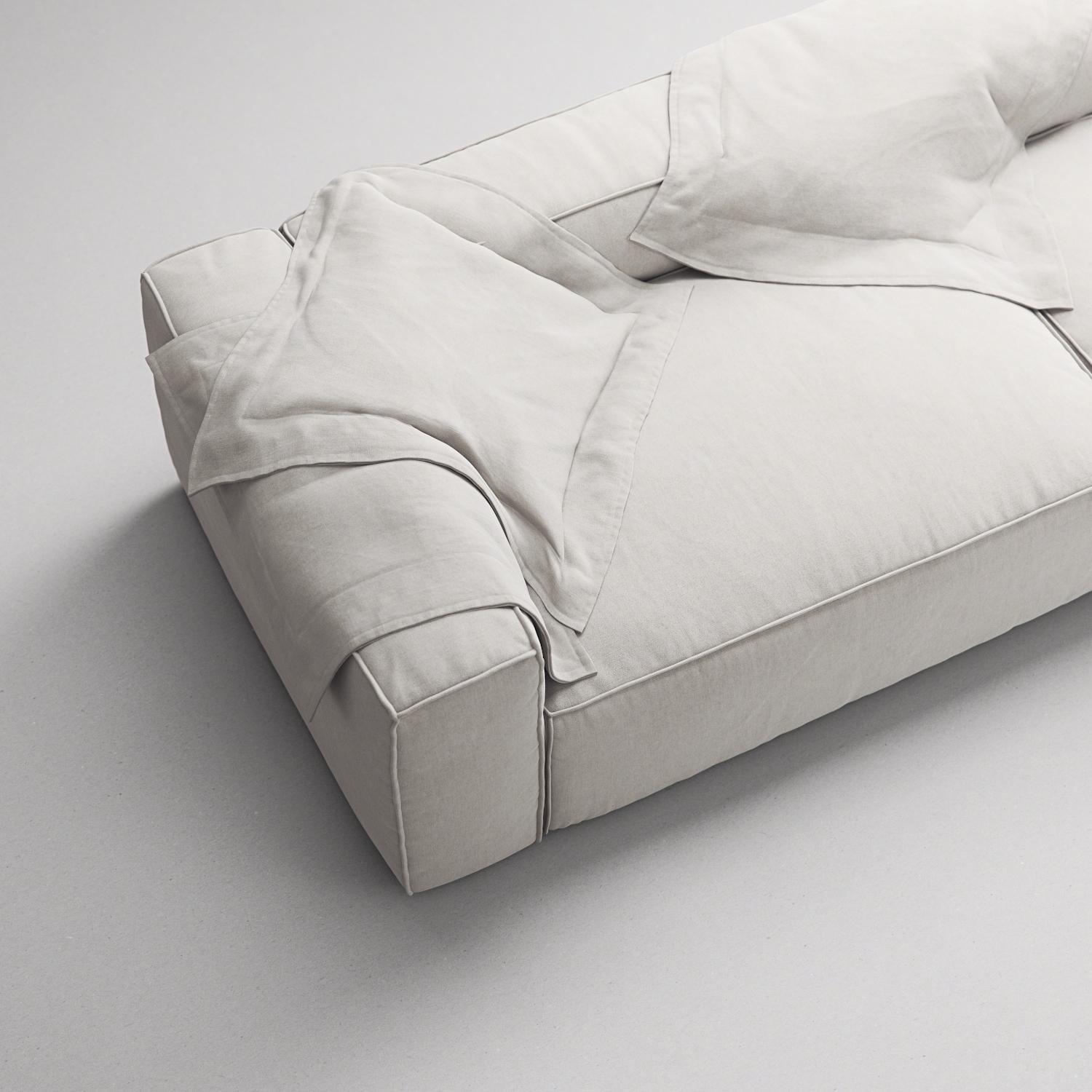 Decotique Grand 3-Personers Sofa Åben Ende Højre Moonwhite