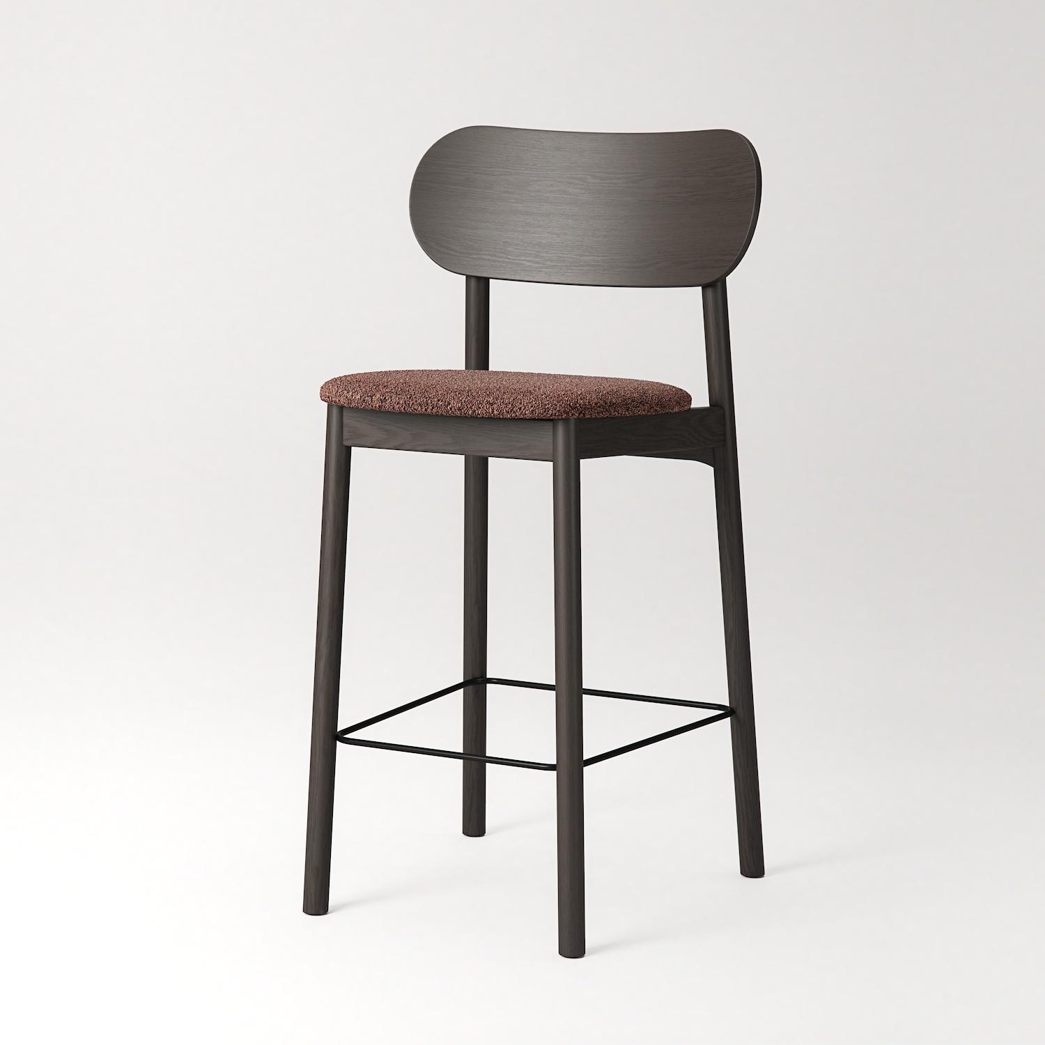 Decotique Elephant Barstol Mørkt Egetræ/Rust Bouclé