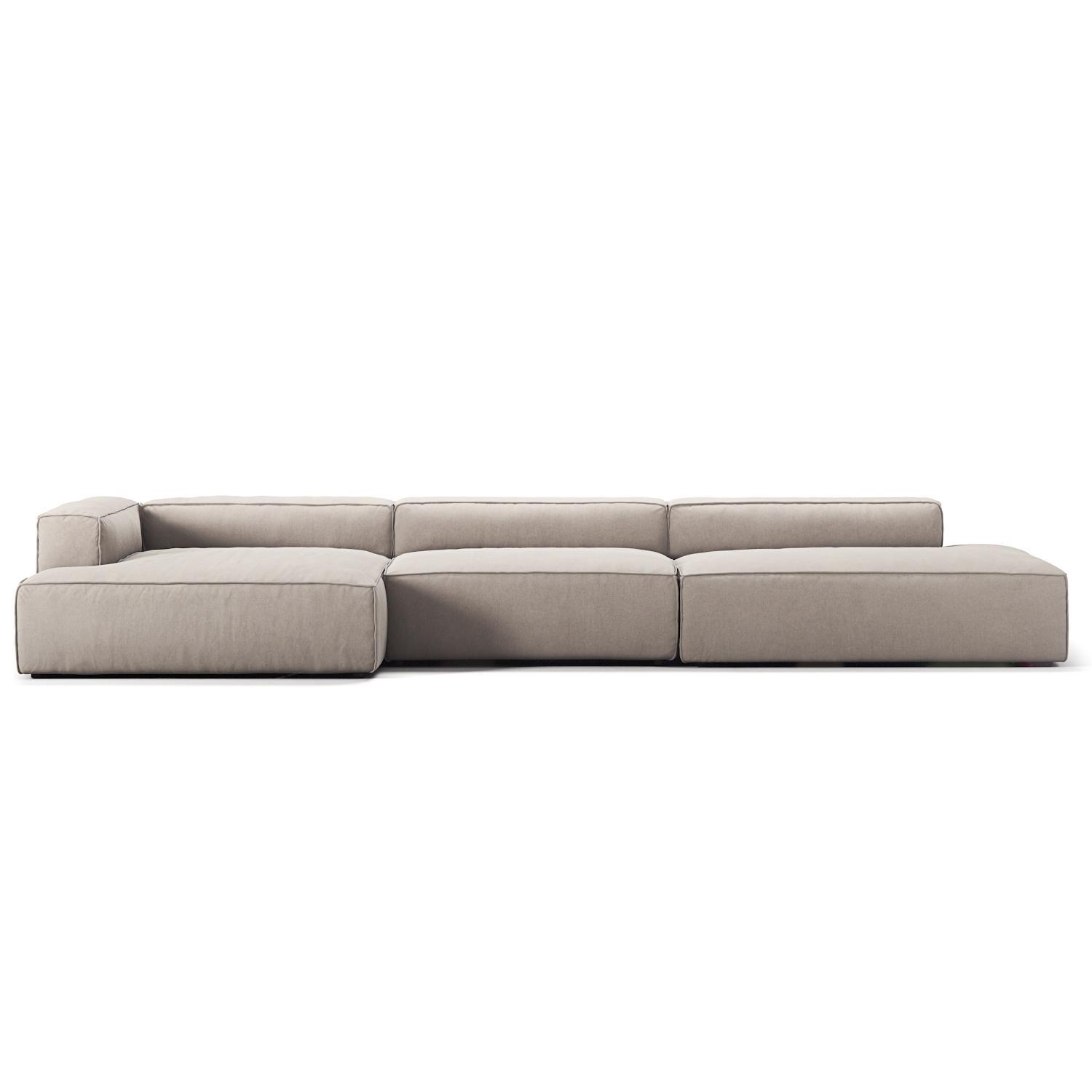 Divano Decotique Grand 5 Posti Aperto A Destra, Color Sabbia/ Beige