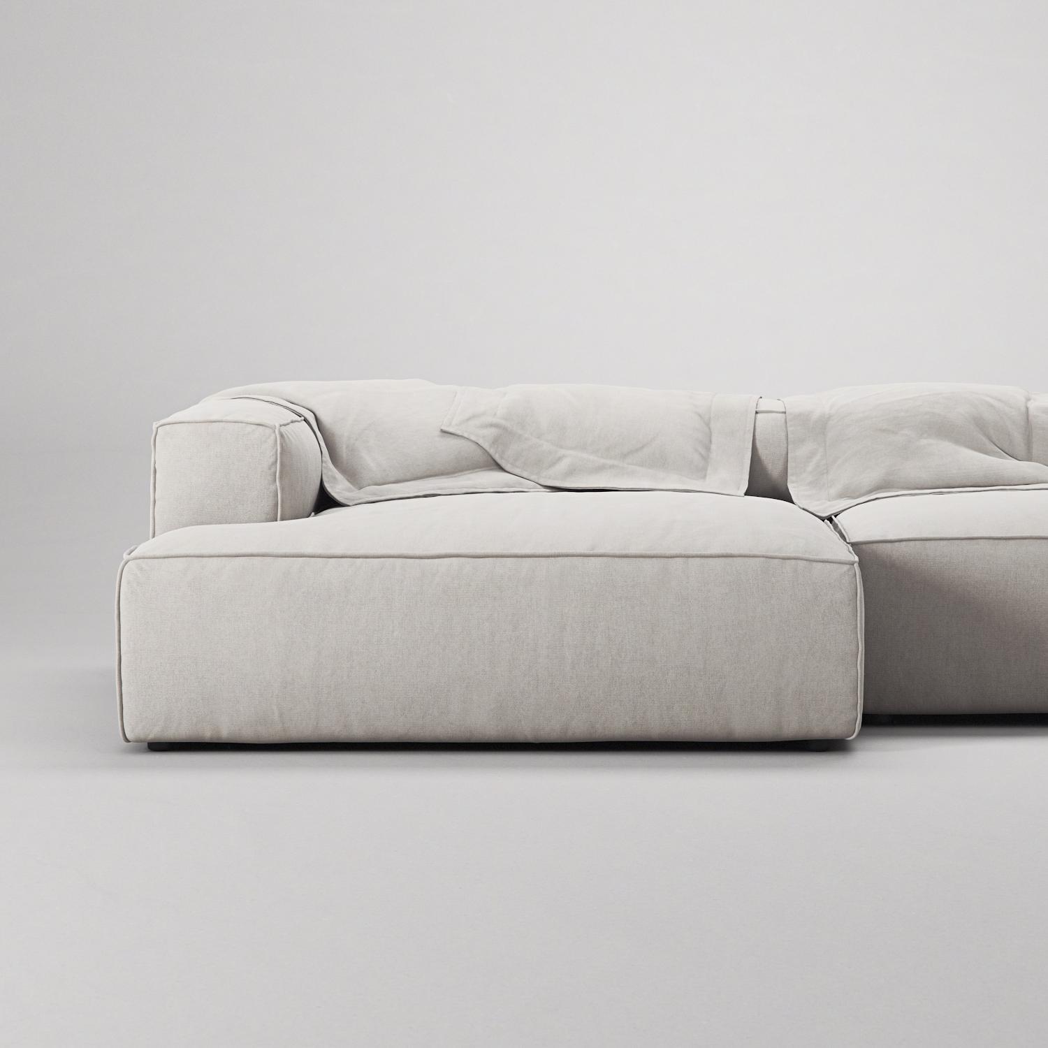 Decotique Grand 3-Personers Sofa Chaiselong Venstre Moonwhite
