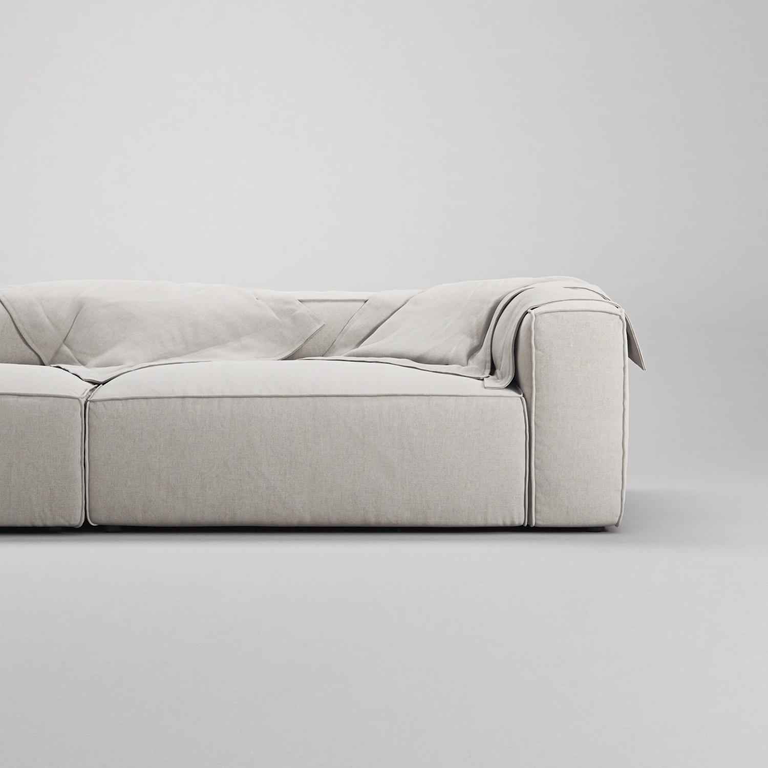 Decotique Grand 3-Personers Sofa Åben Ende Venstre Moonwhite