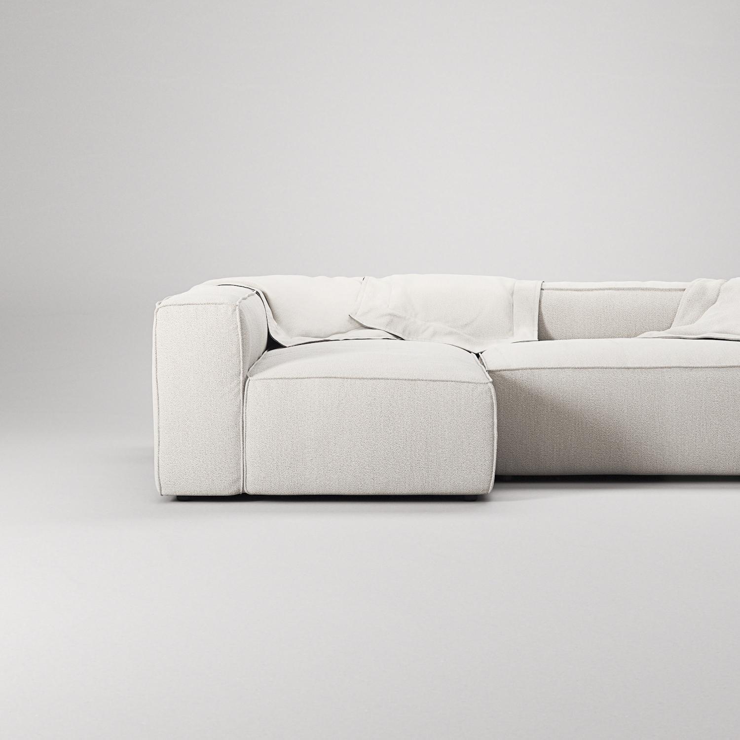 Decotique Grand 3-Personers Sofa Divan Venstre Steam/Hvid