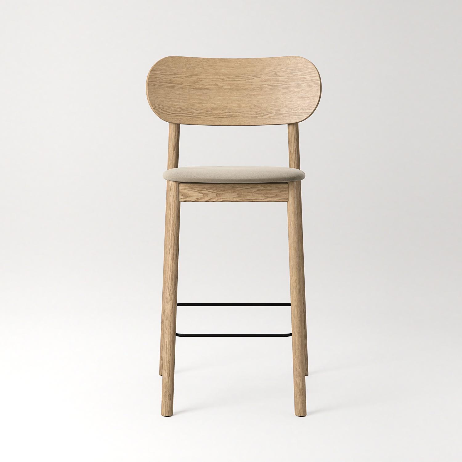 Decotique Elephant Barstol Naturligt Egetræ/Beige Fløjl