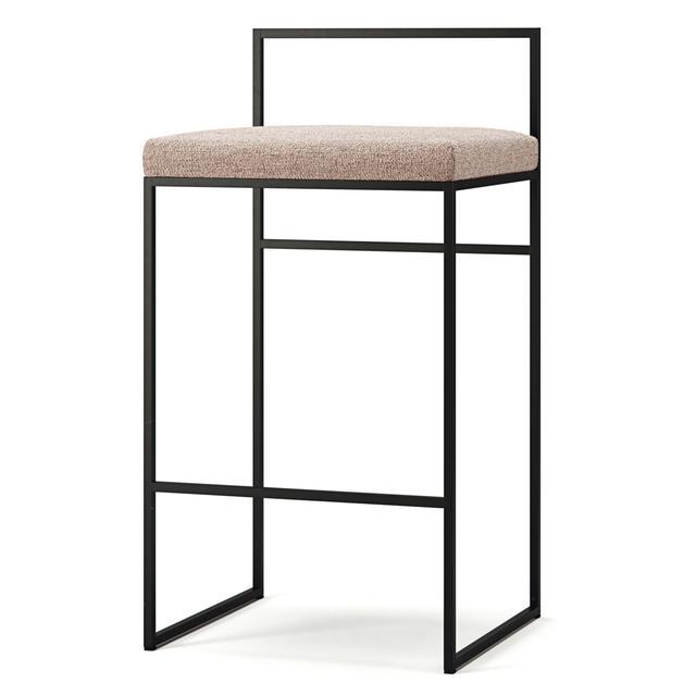Department Barstol Med Rygstøtte 80 Cm Sort/pale Rose