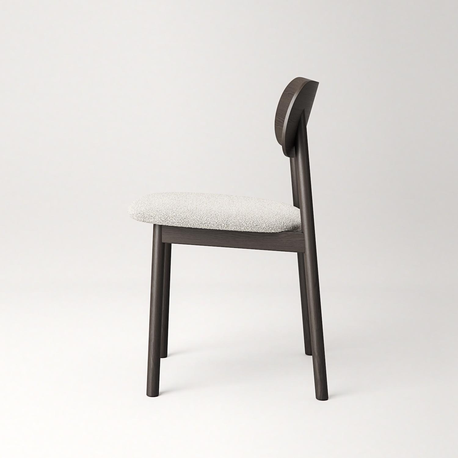 Decotique Elephant Spisebordsstol Mørkt Egetræ/Hvidt Bouclé
