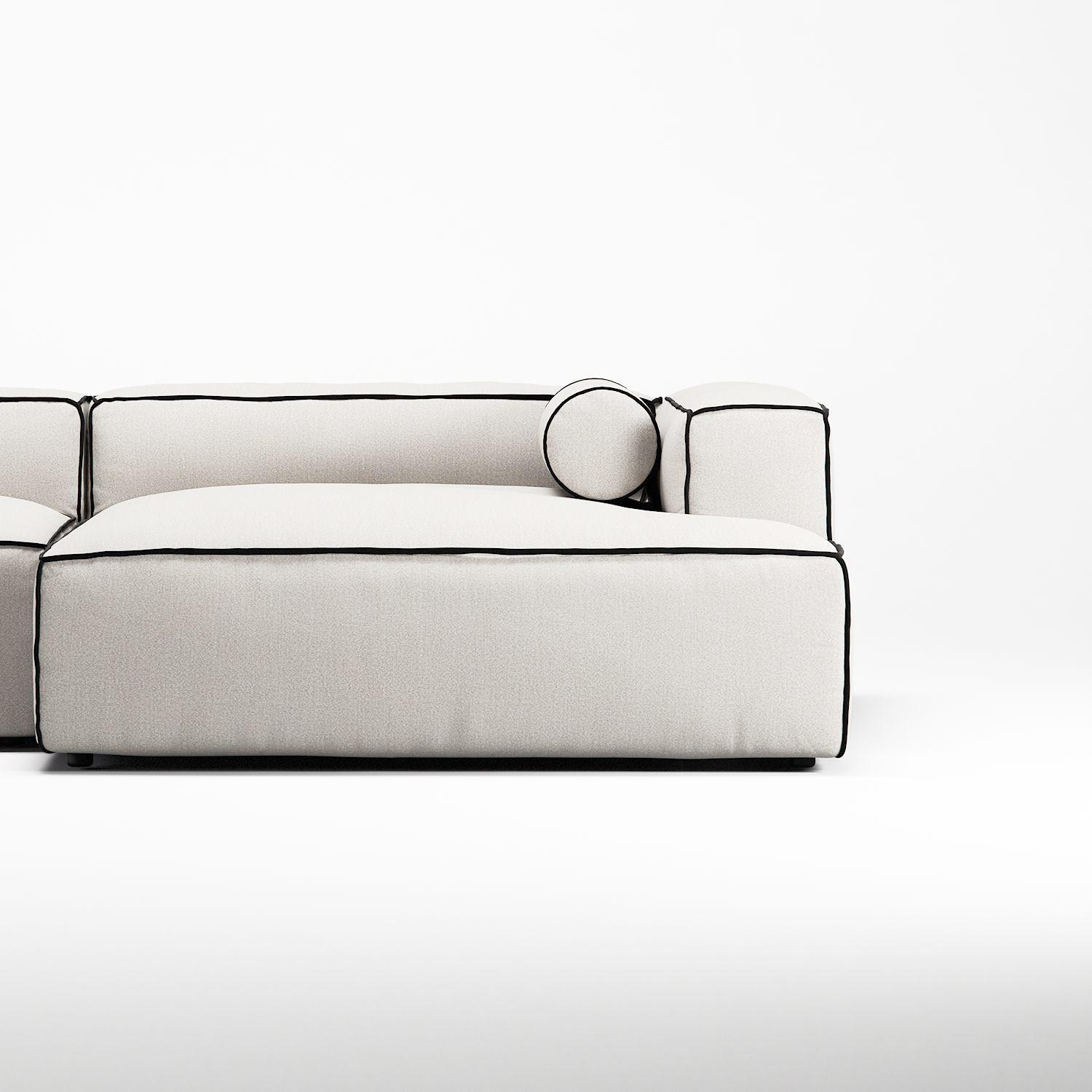 Decotique Grand Hue 3-Personers Sofa Chaiselong Højre Steam/Hvid/Grafitgrå