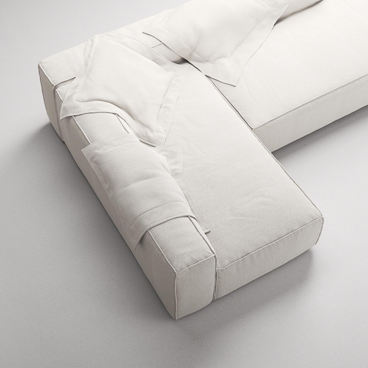 Decotique Grand 3-Personers Loungesofa Åben Ende Højre Steam/Hvid