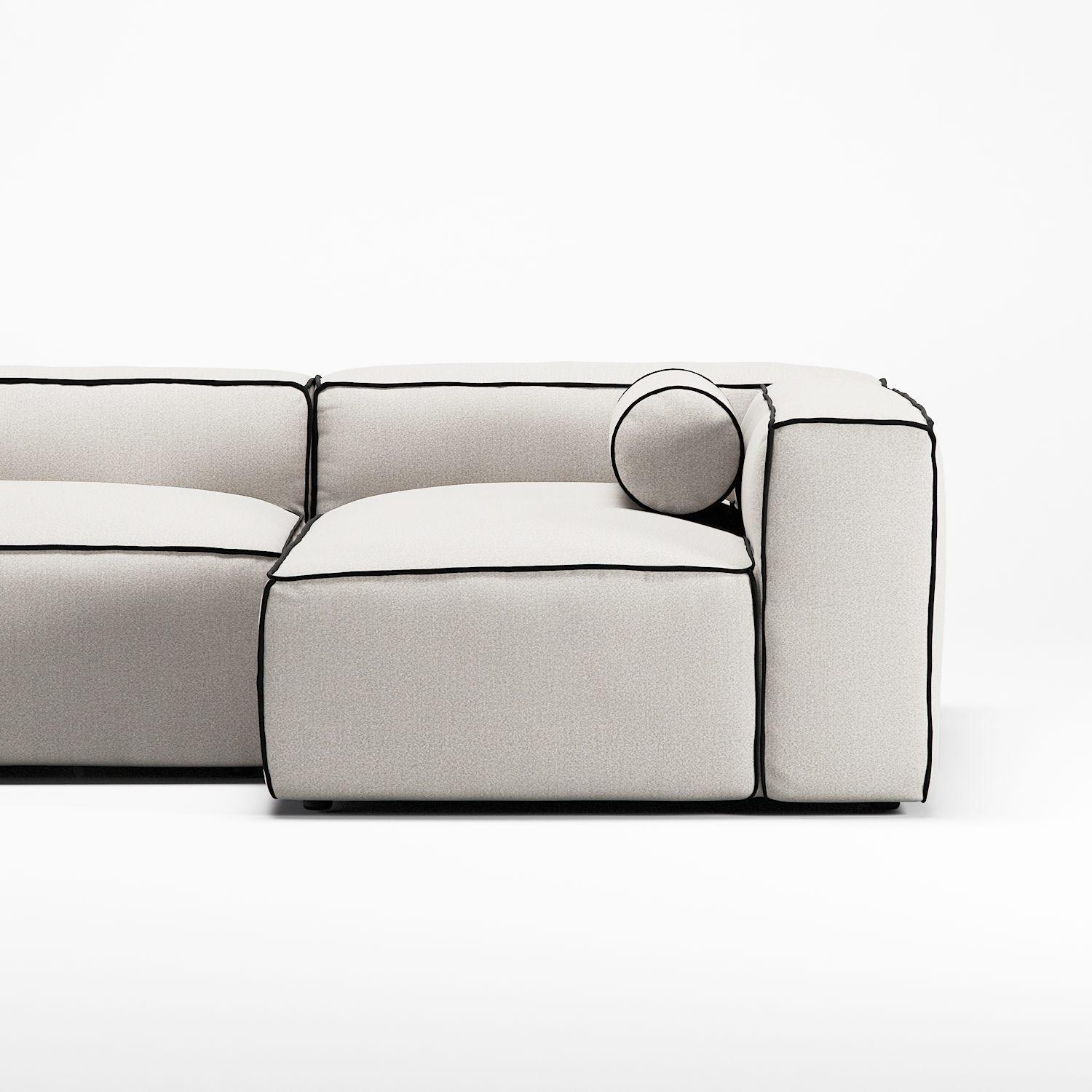 Decotique Grand Hue 3-Personers Sofa Divan Højre Steam/Hvid/Grafitgrå