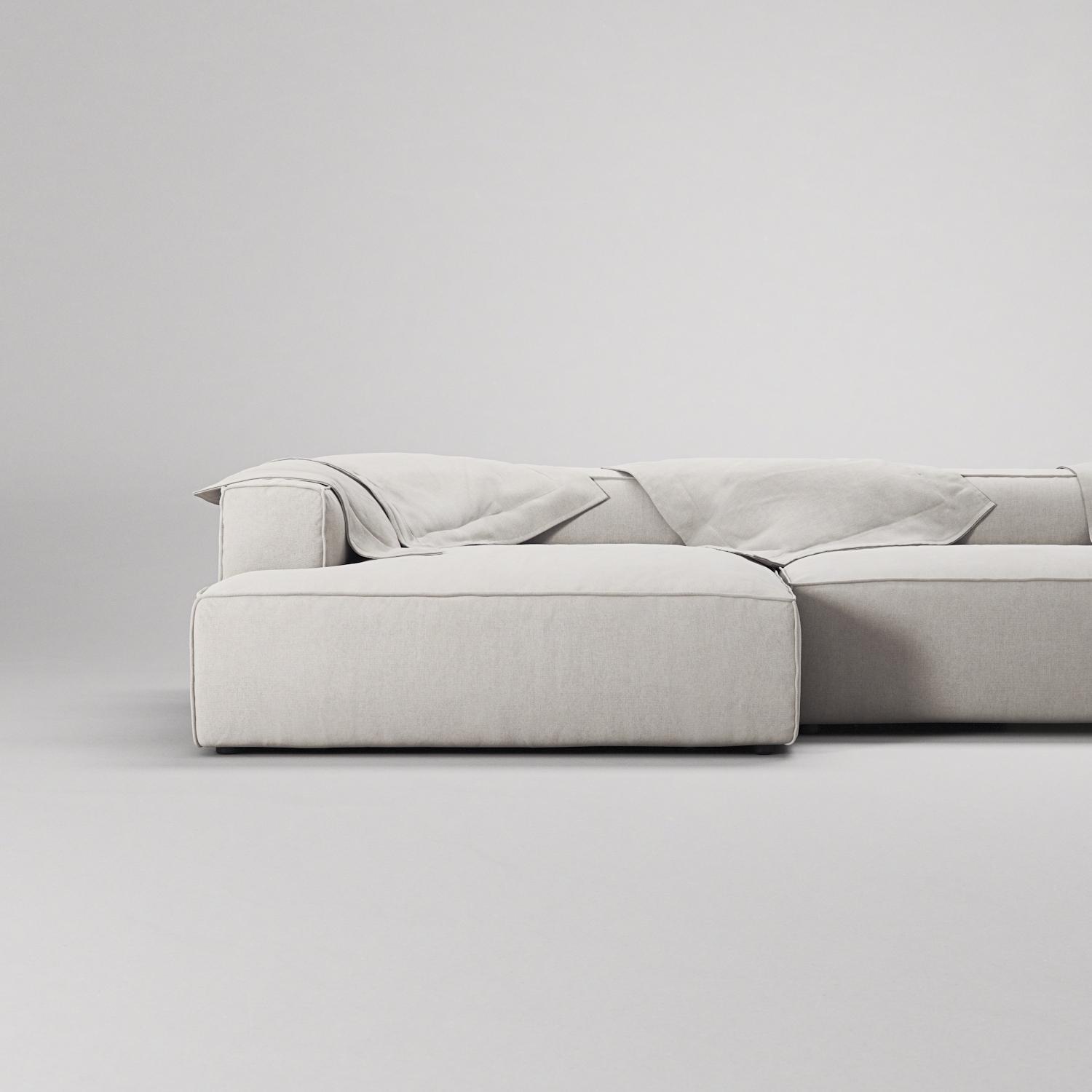 Decotique Grand 5-Personers Sofa Åben Ende Højre Moonwhite