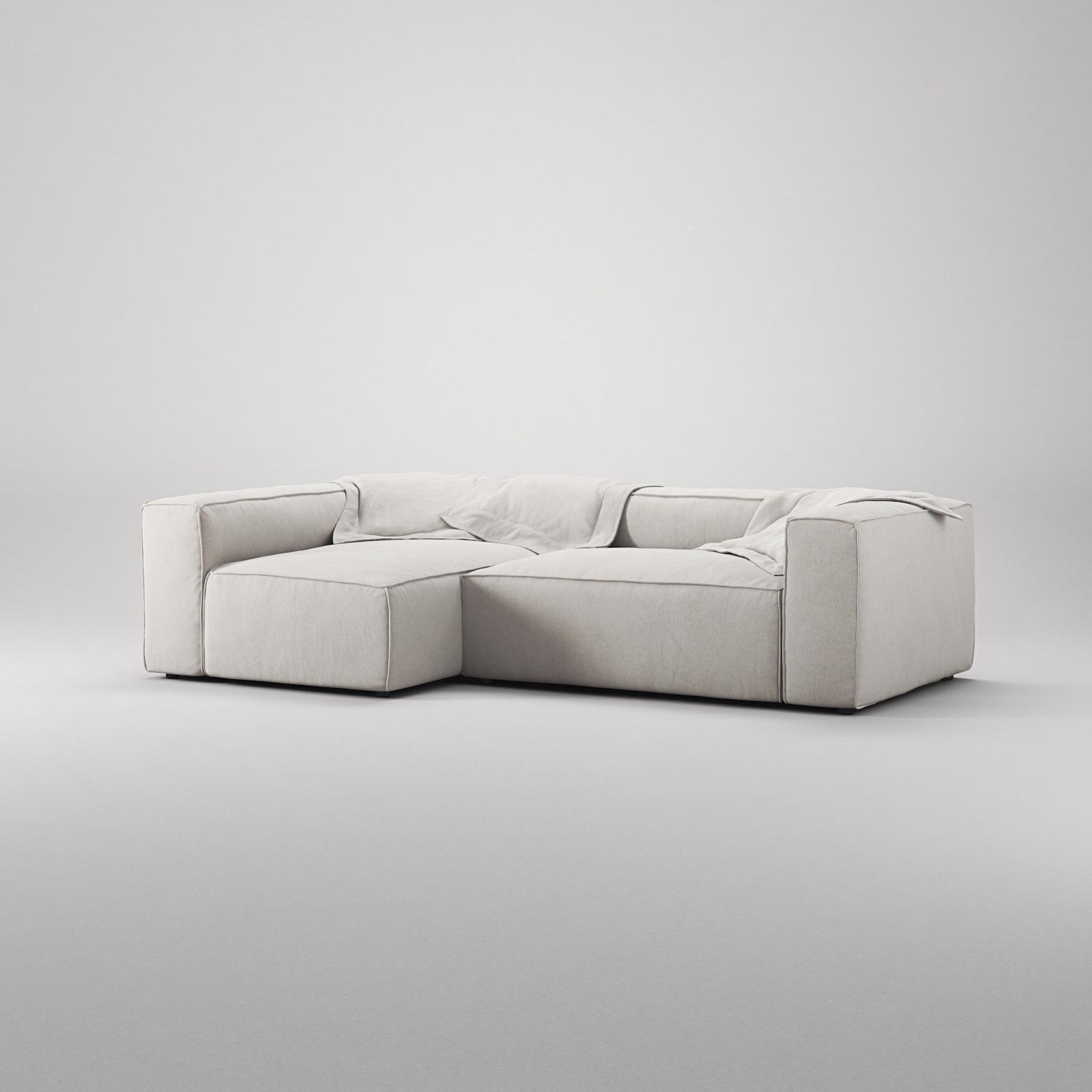 Decotique Grand 3-Personers Sofa Divan Venstre Moonwhite
