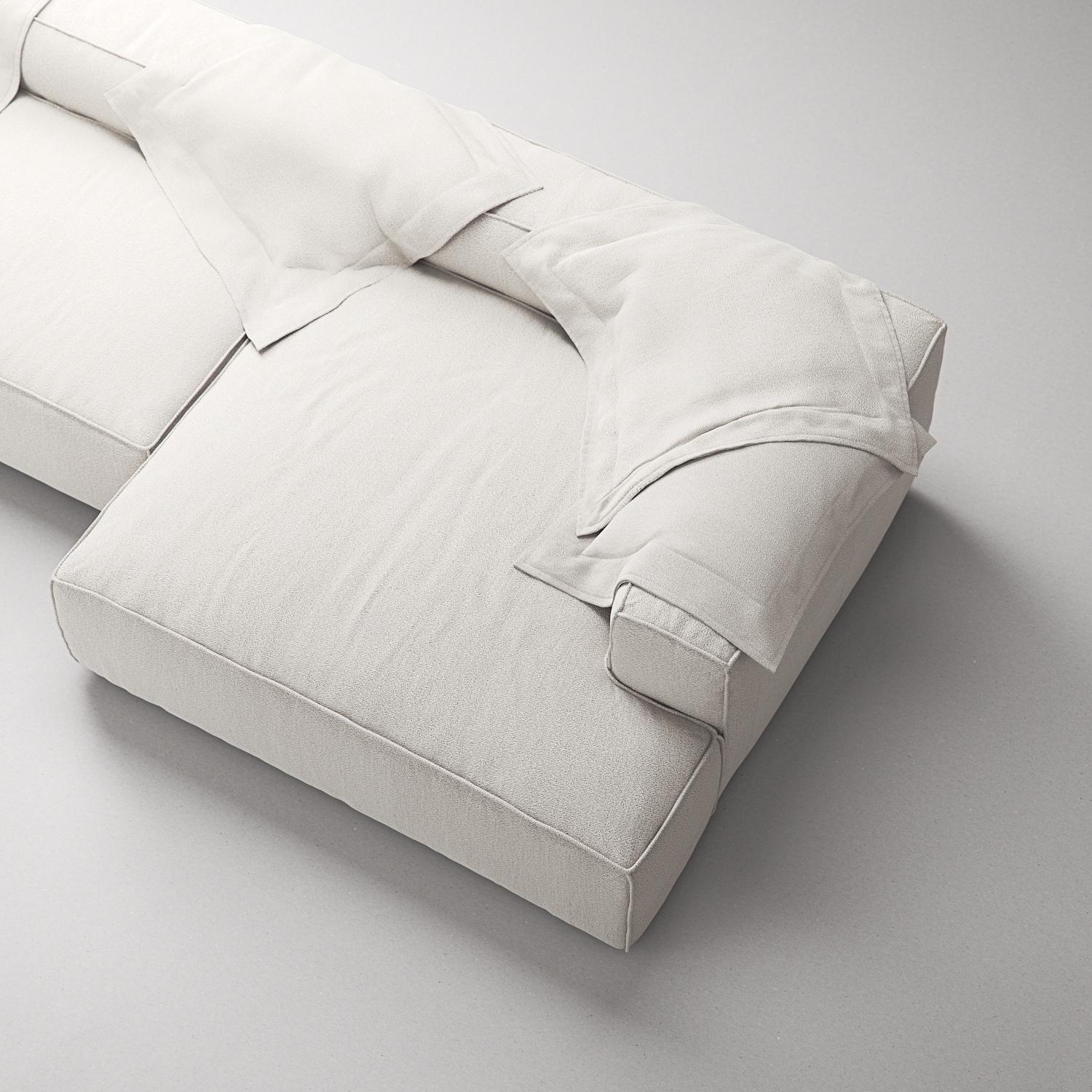 Decotique Grand 5-Personers Sofa Åben Ende Venstre Steam/Hvid