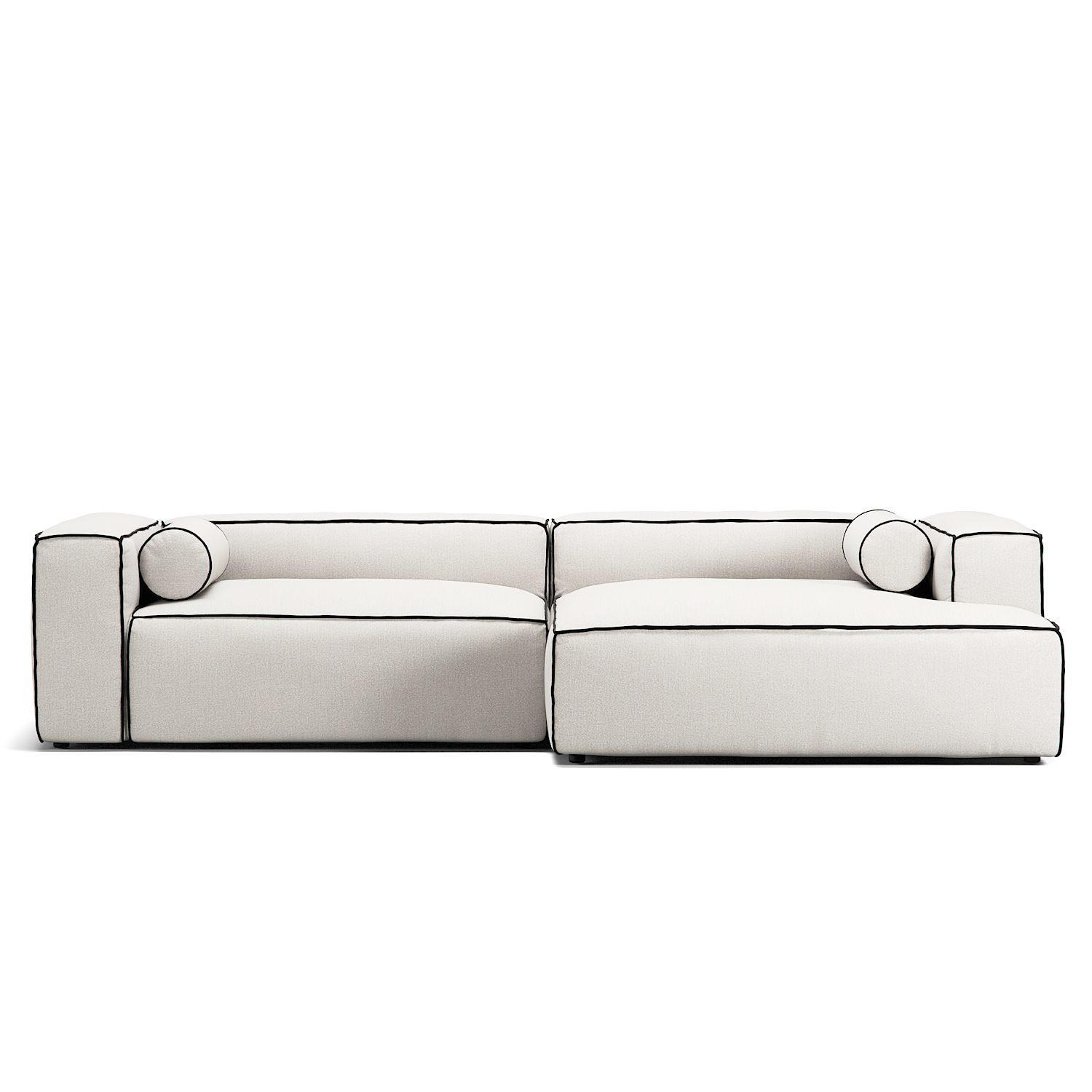 Decotique Grand Hue 3-Personers Sofa Chaiselong Højre Steam/Hvid/Grafitgrå