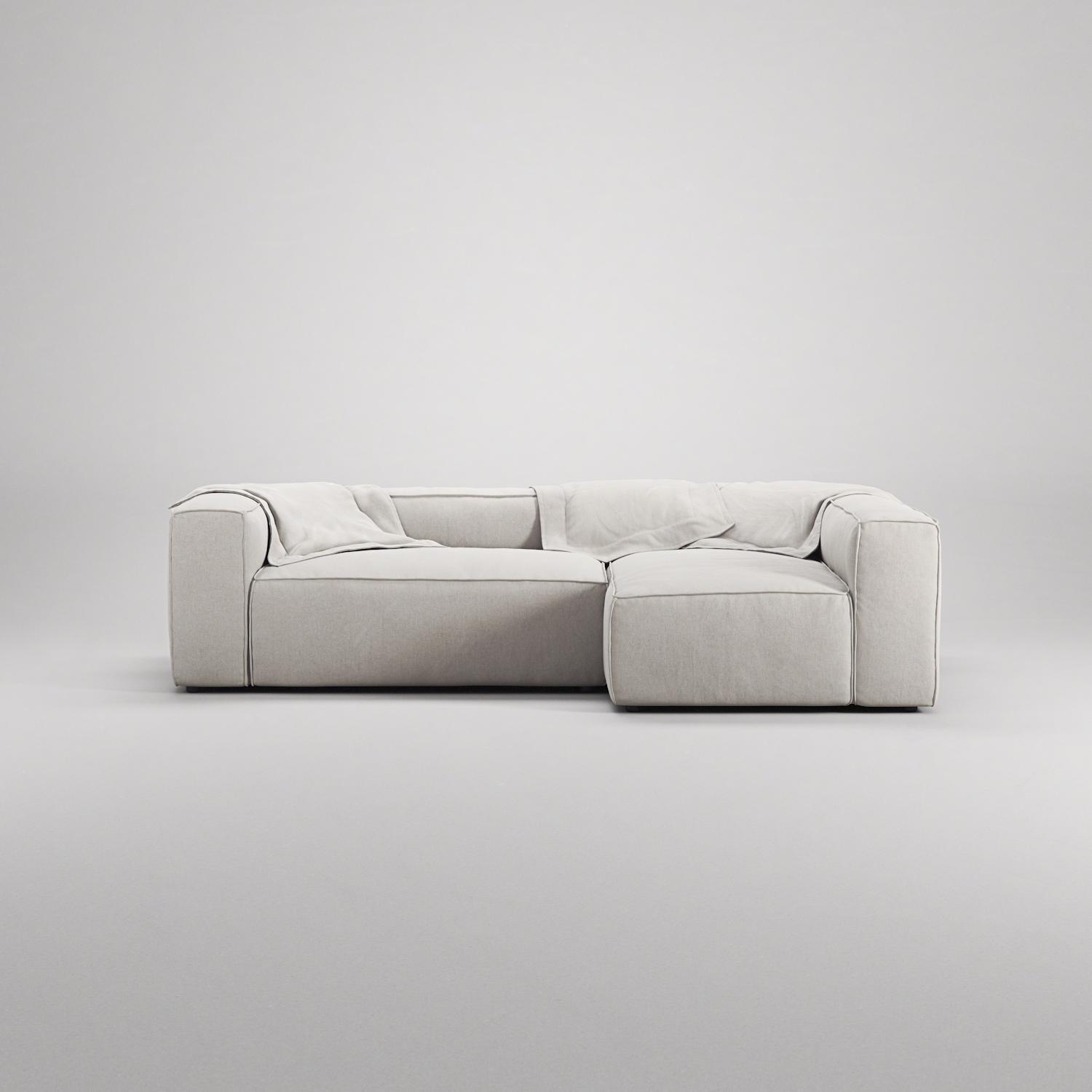Decotique Grand 3-Personers Sofa Divan Højre Moonwhite