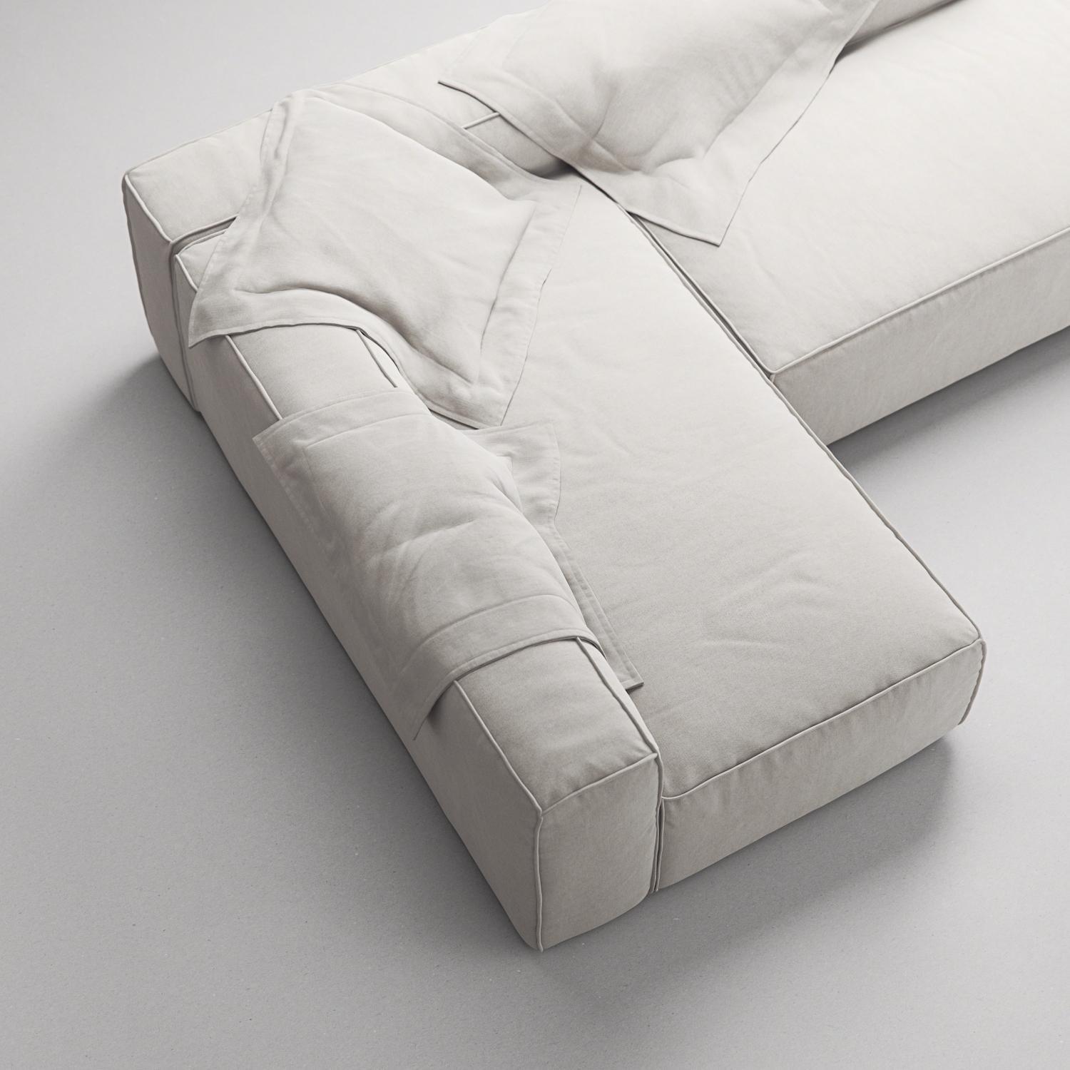 Decotique Grand 3-Personers Loungesofa Åben Ende Højre Moonwhite