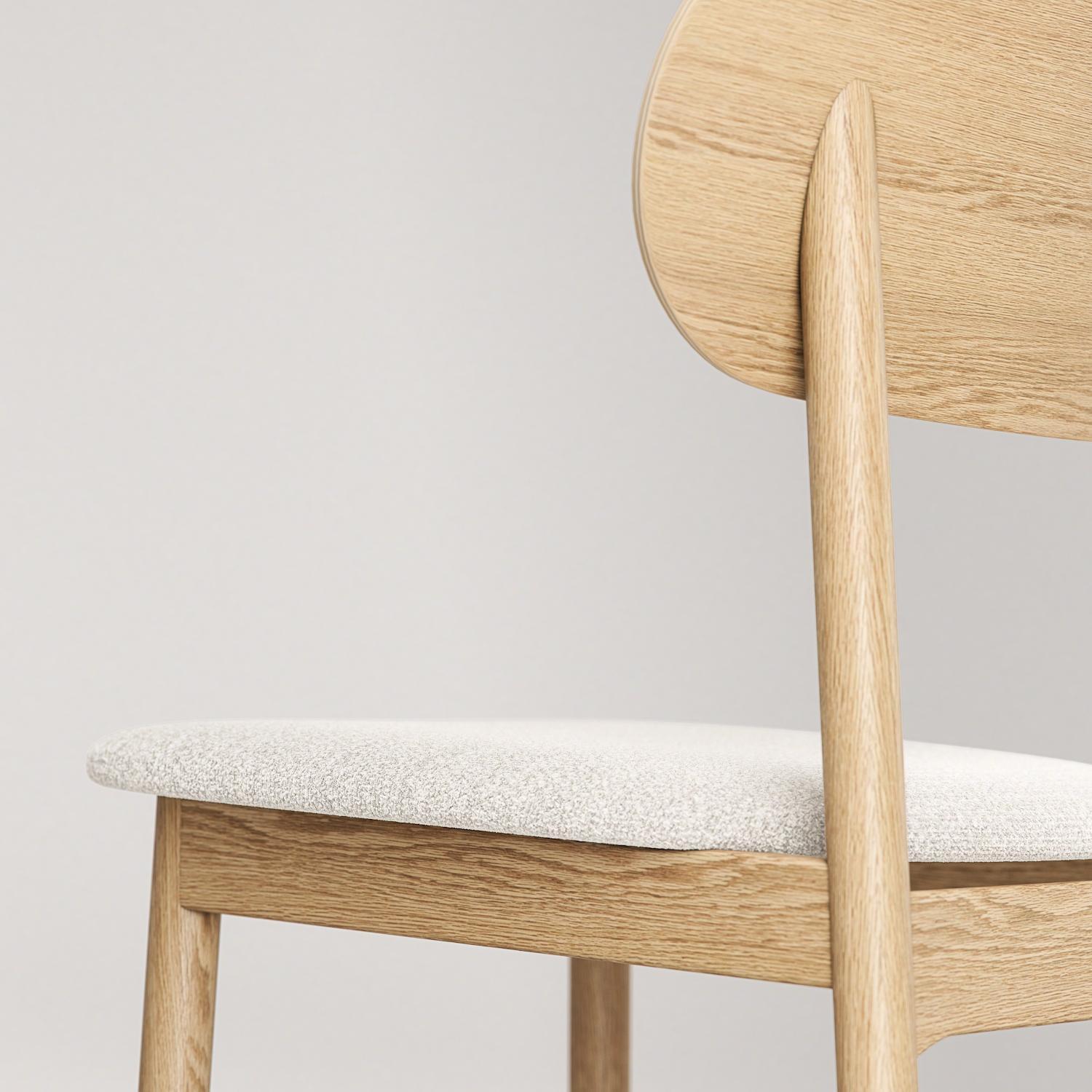 Decotique Elephant Spisebordsstol Naturligt Egetræ/Hvidt Bouclé